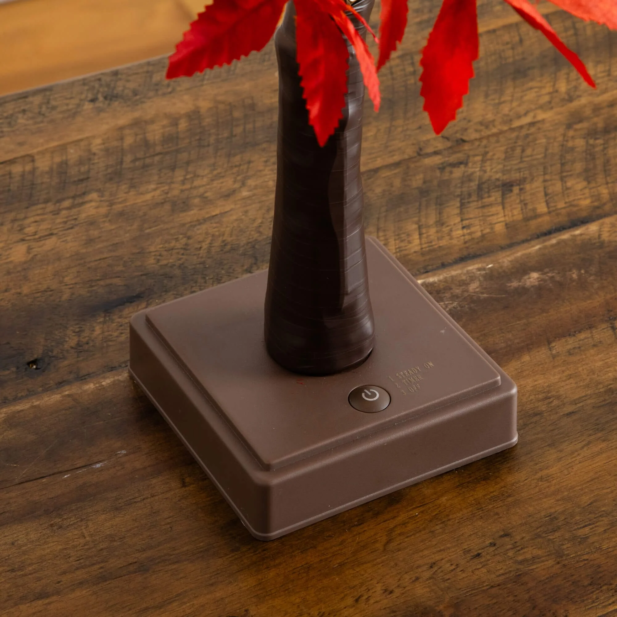 2' Pre-Lit Red Autumn Maple Artificial Fall Tree with 50 Warm White LED Lights and Detachable Base - Image 6