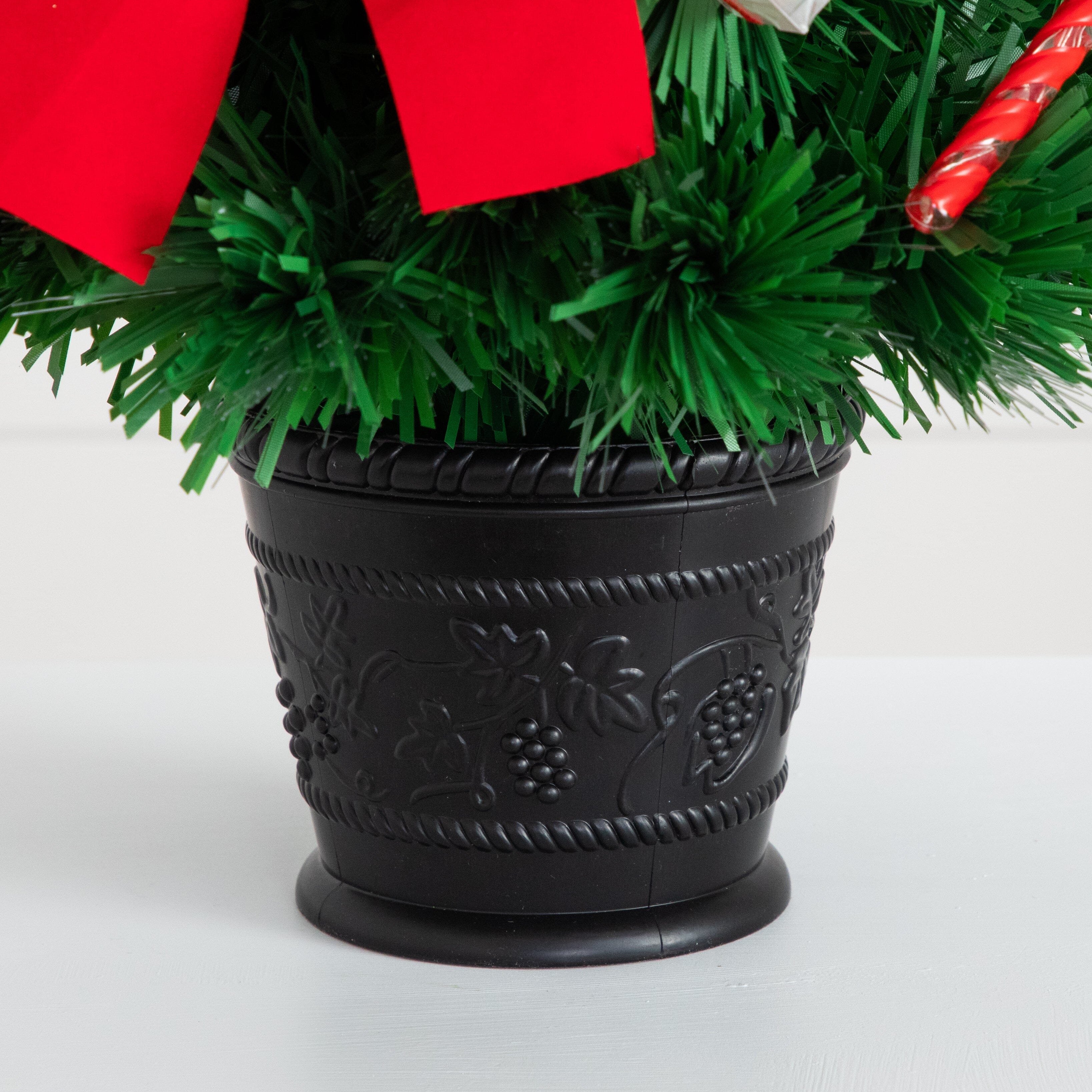24in. Pre-Lit Fiber Optic Classic Star Topped Artificial Christmas Tree with Decorative Planter - Image 6