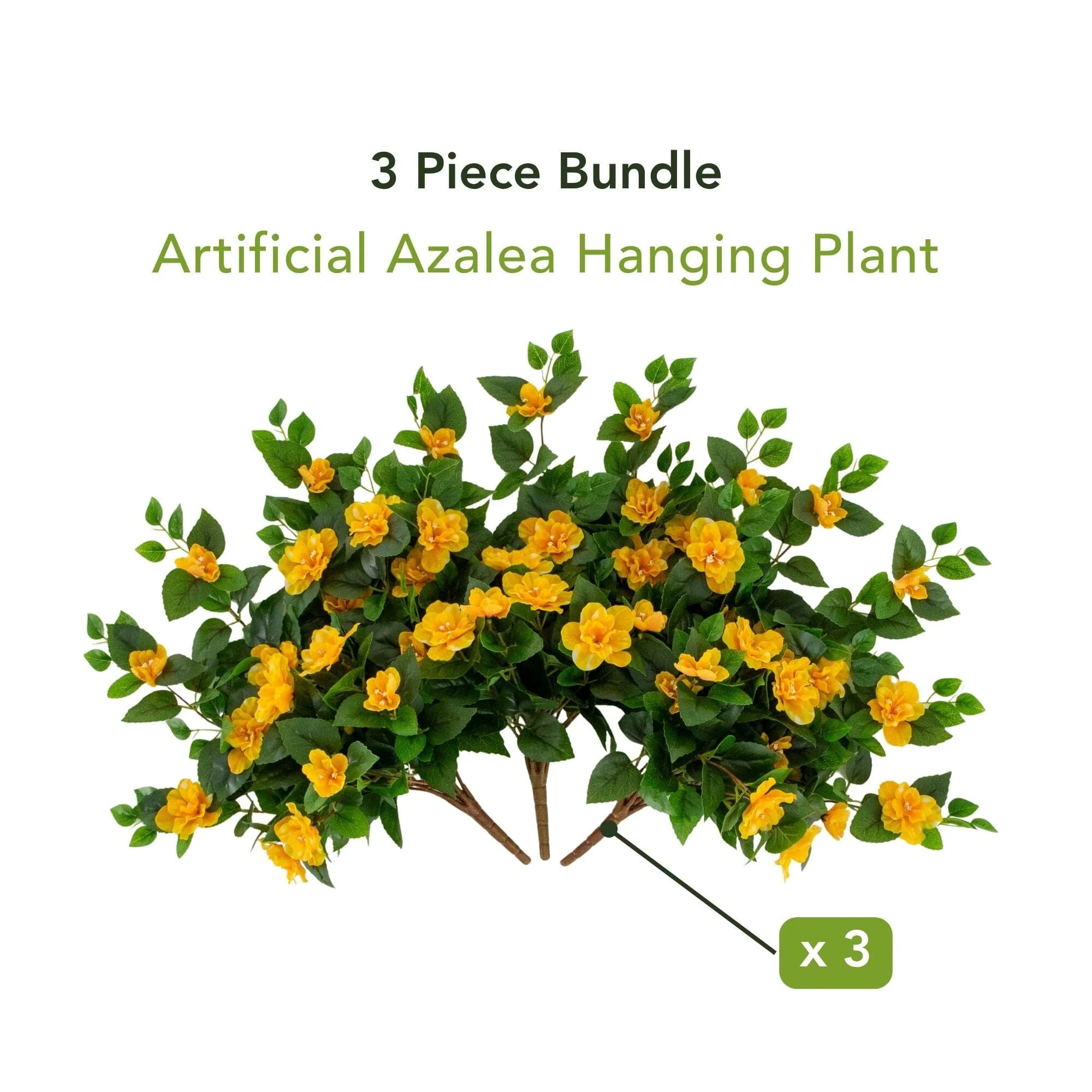 24" UV Resistant Artificial Azalea Hanging Plant (Indoor/Outdoor) - Set of 3 - Image 13