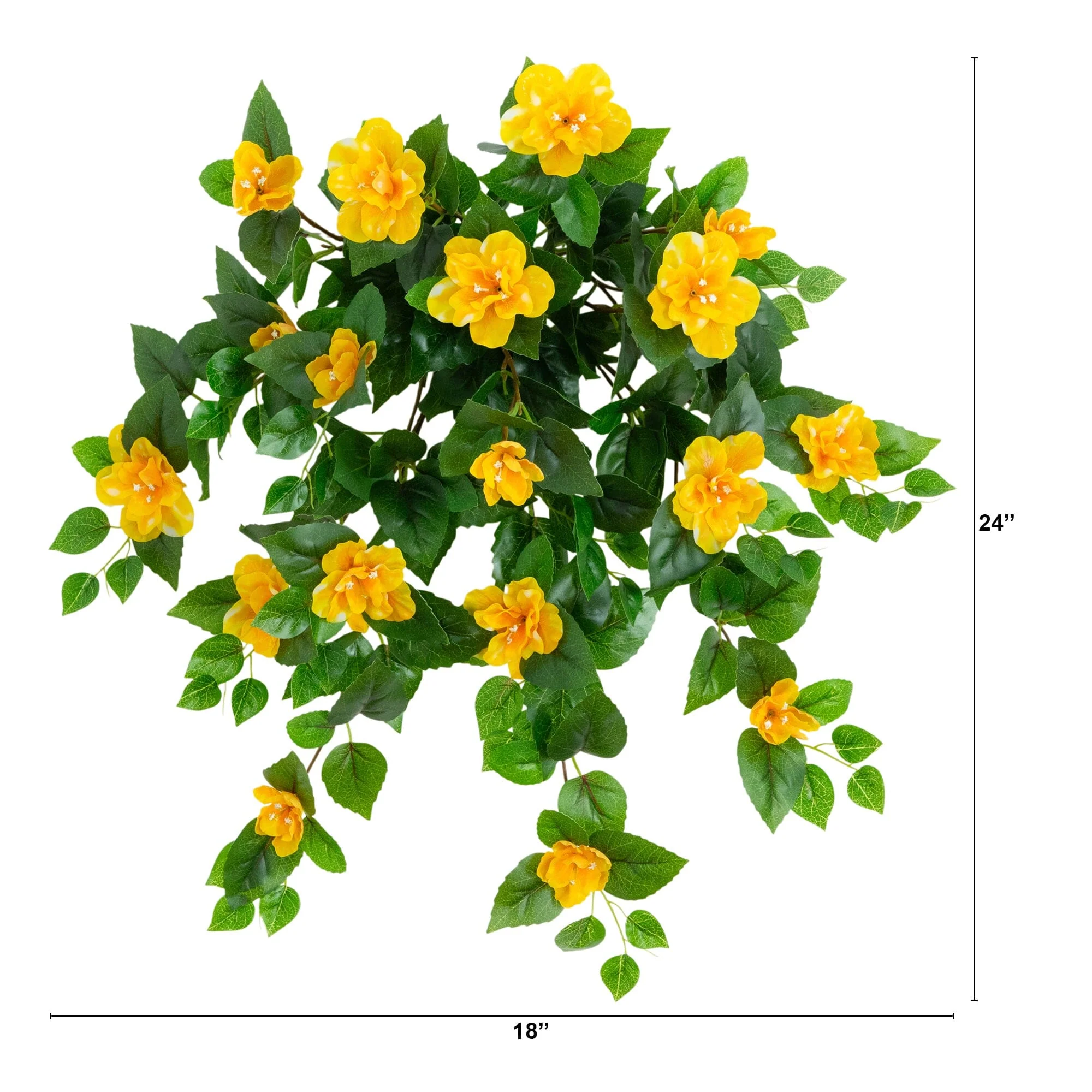 24" UV Resistant Artificial Azalea Hanging Plant (Indoor/Outdoor) - Set of 3 - Image 15