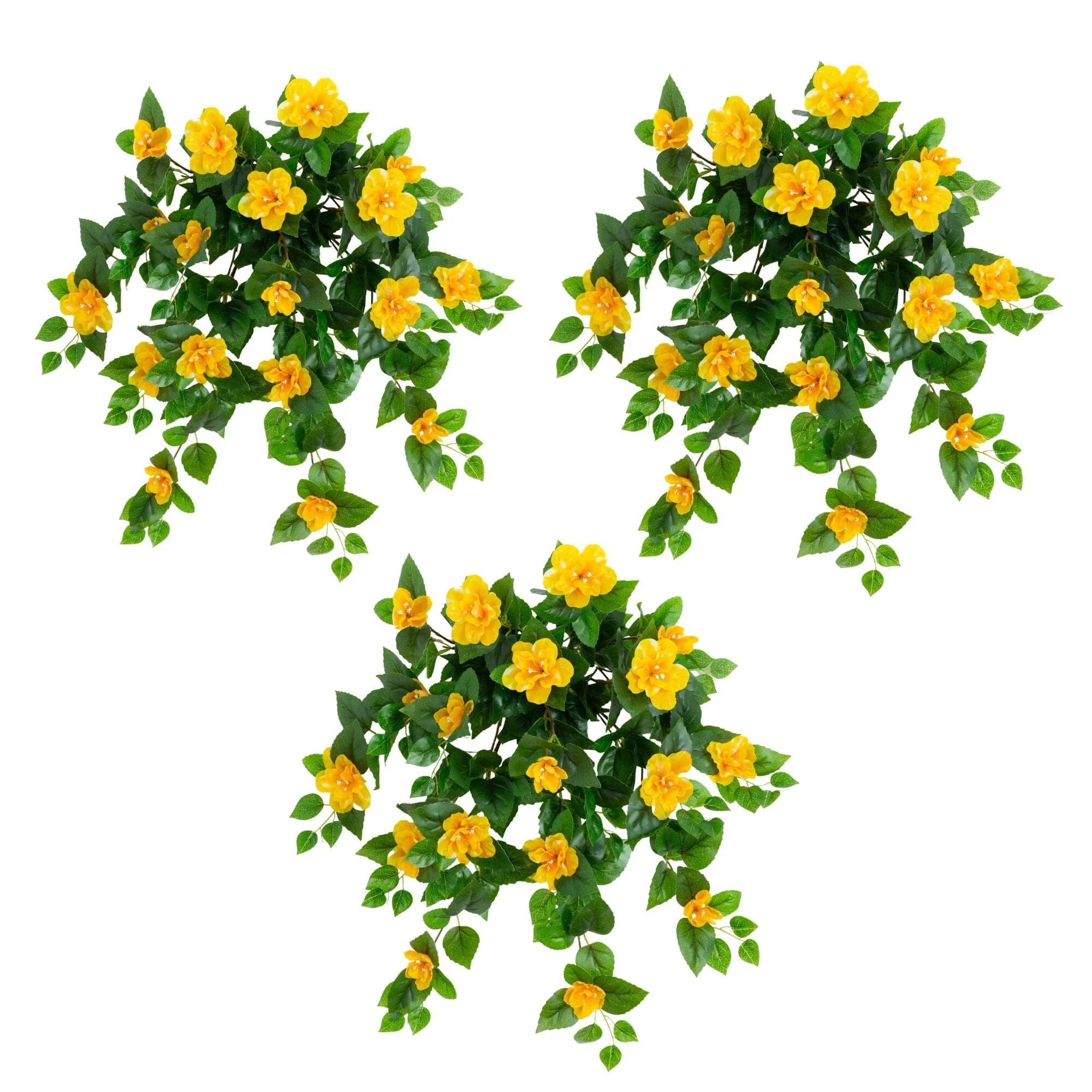 24" UV Resistant Artificial Azalea Hanging Plant (Indoor/Outdoor) - Set of 3 - Image 16