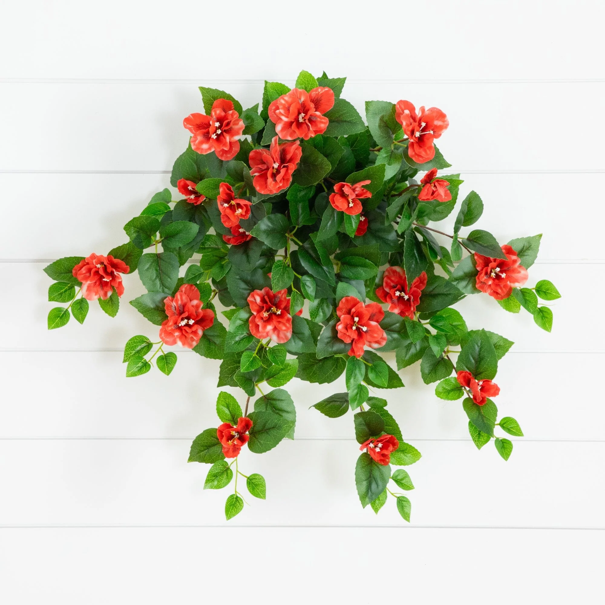 24" UV Resistant Artificial Azalea Hanging Plant (Indoor/Outdoor) - Set of 3 - Image 19