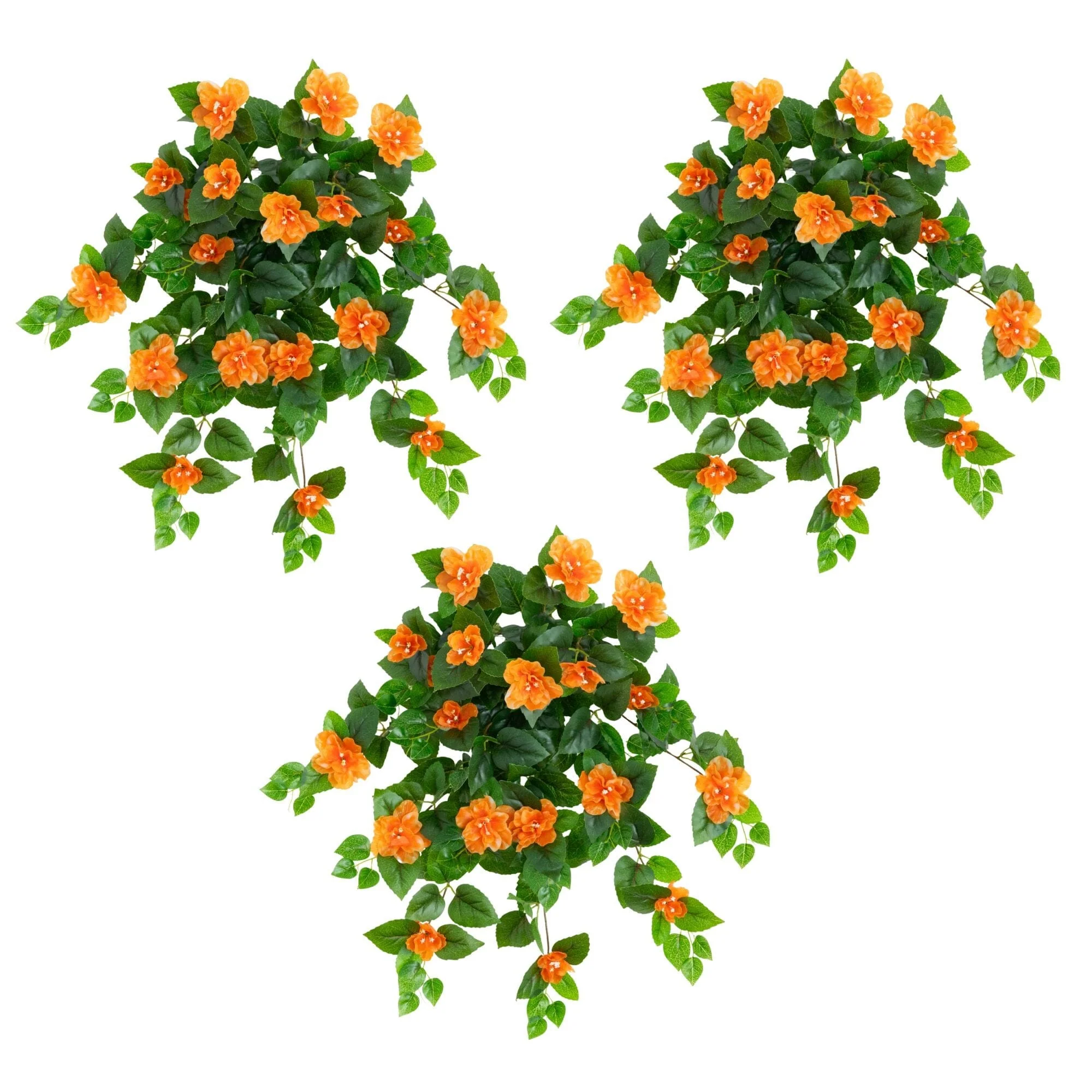 24" UV Resistant Artificial Azalea Hanging Plant (Indoor/Outdoor) - Set of 3 - Image 38
