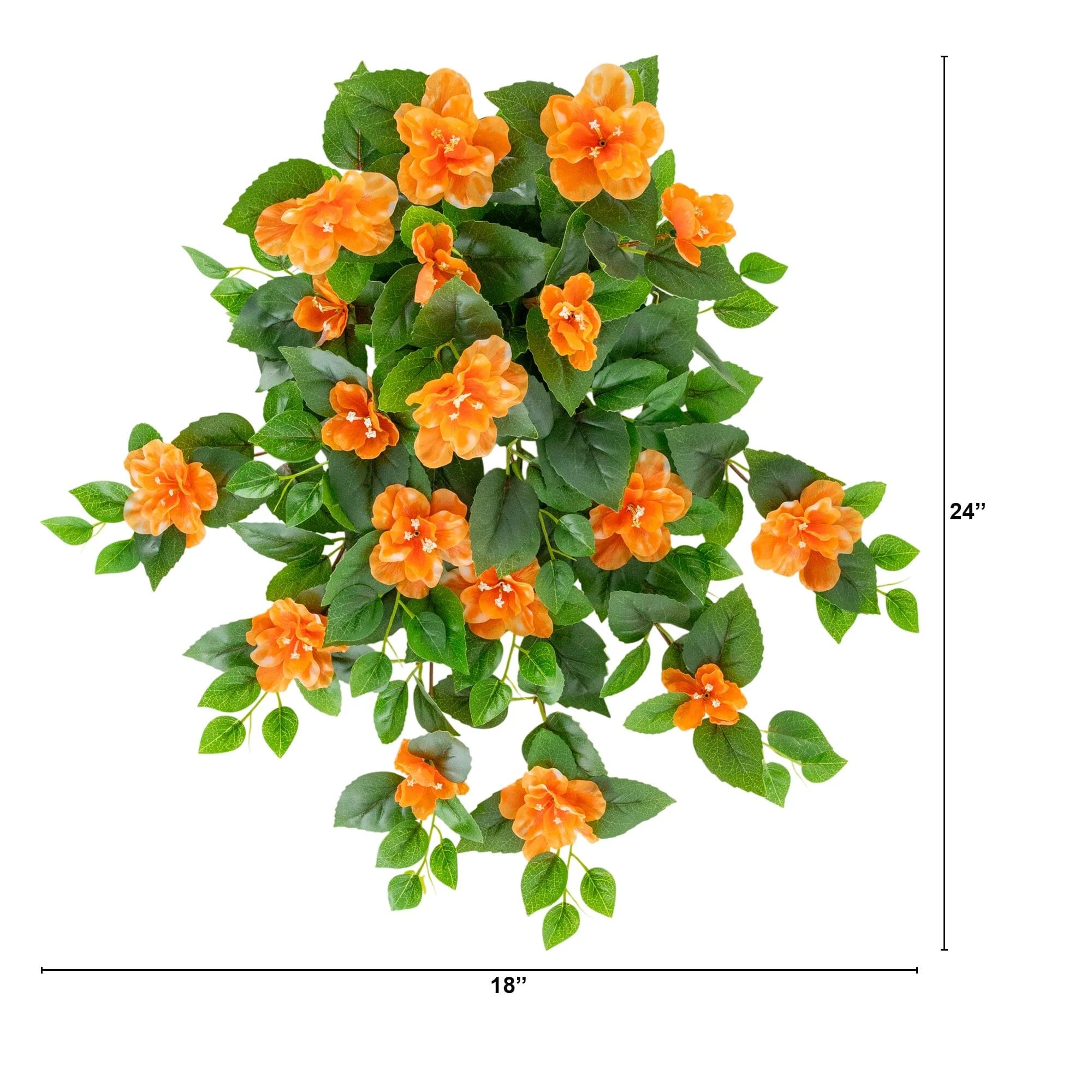24" UV Resistant Artificial Azalea Hanging Plant (Indoor/Outdoor) - Set of 3 - Image 39