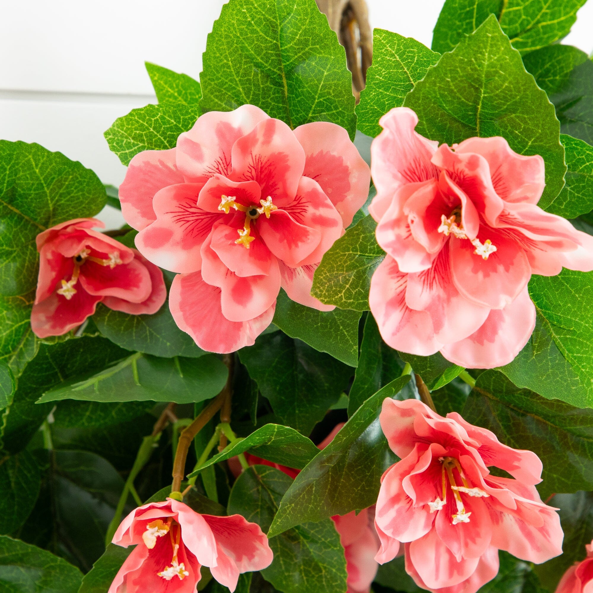 24" UV Resistant Artificial Azalea Hanging Plant (Indoor/Outdoor) - Set of 3 - Image 4