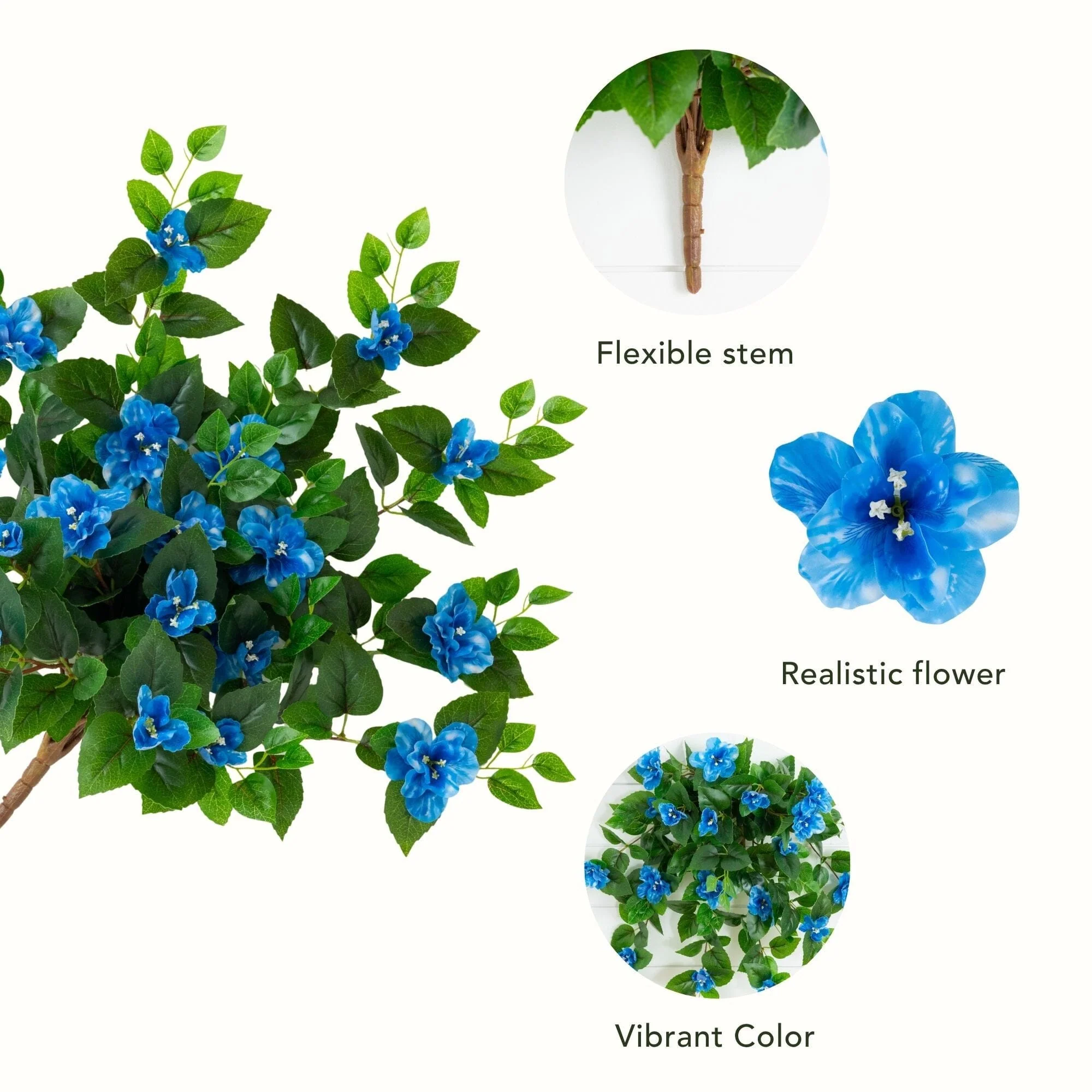 24" UV Resistant Artificial Azalea Hanging Plant (Indoor/Outdoor) - Set of 3 - Image 44