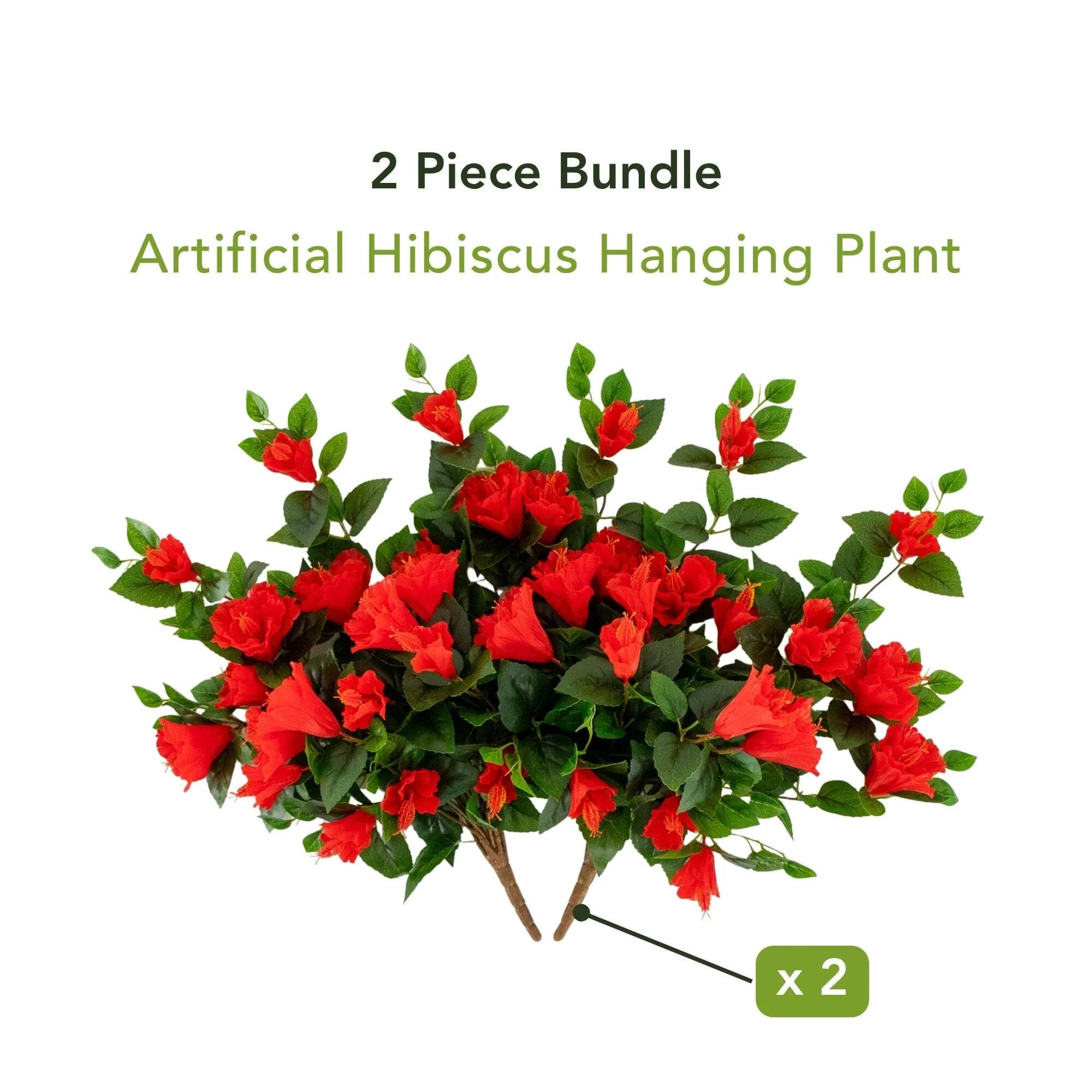 24" UV Resistant Artificial Hibiscus Hanging Plant (Indoor/Outdoor) - Set of 2 - Image 23