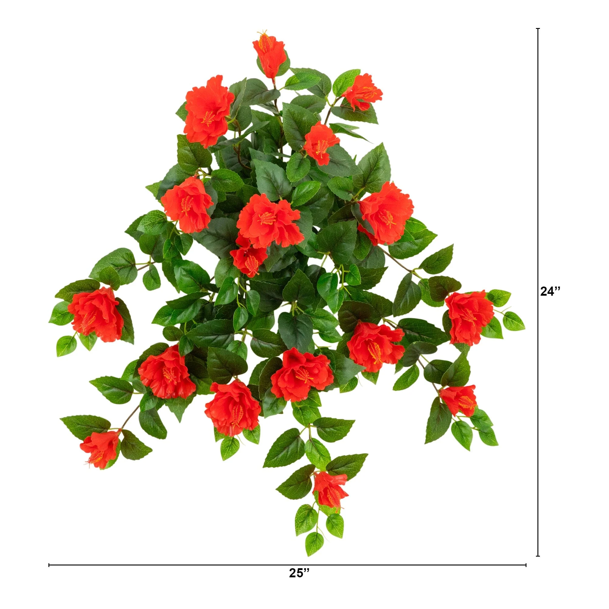 24" UV Resistant Artificial Hibiscus Hanging Plant (Indoor/Outdoor) - Set of 2 - Image 25