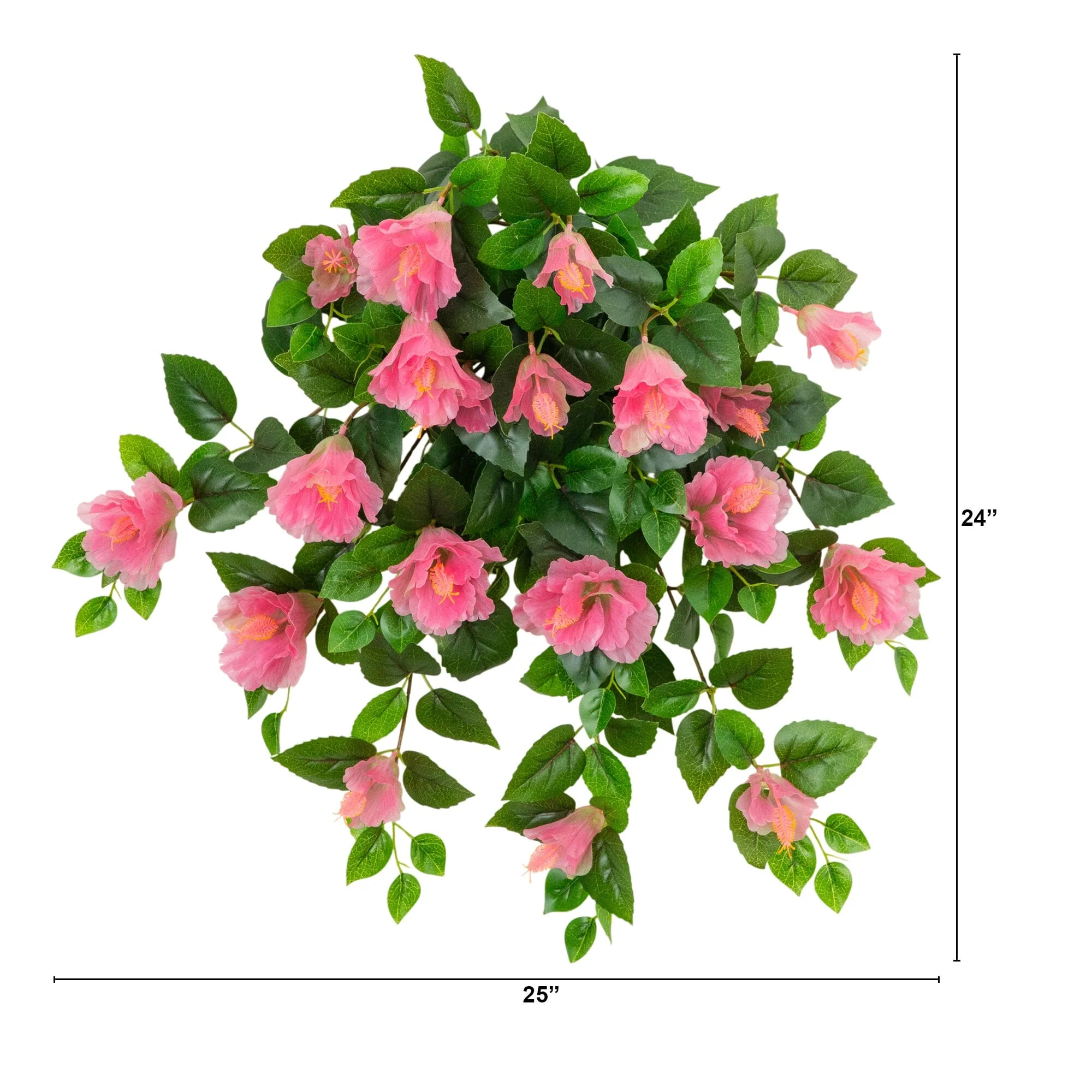 24" UV Resistant Artificial Hibiscus Hanging Plant (Indoor/Outdoor) - Set of 2 - Image 8