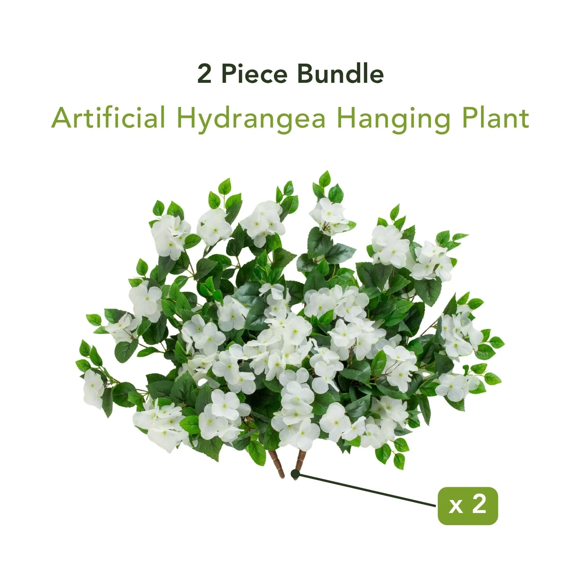 24" UV Resistant Artificial Hydrangea Hanging Plant (Indoor/Outdoor) - Set of 2 - Image 6