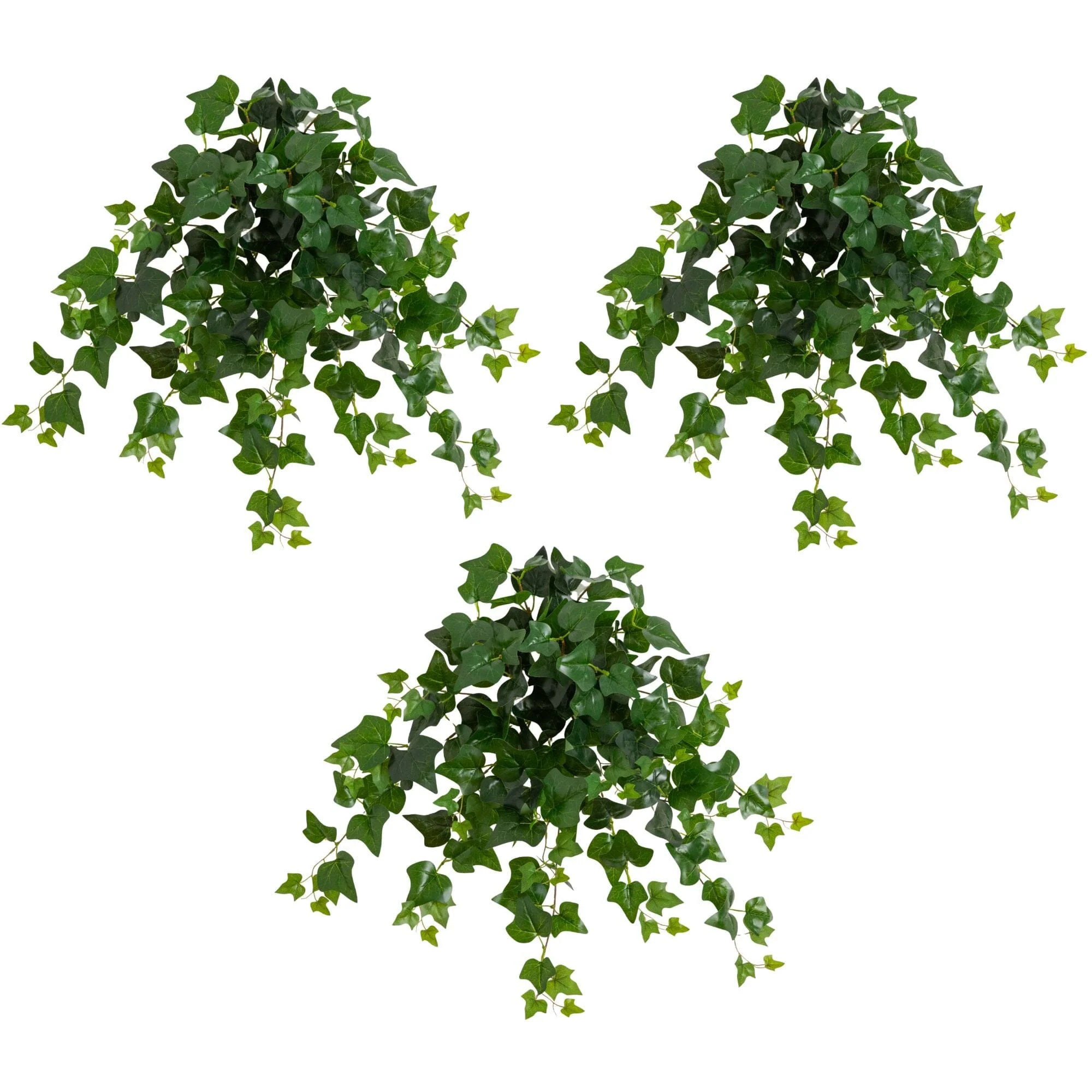 24" UV Resistant Artificial Puff Ivy Hanging Plant (Indoor/Outdoor) - Set of 3 - Image 5