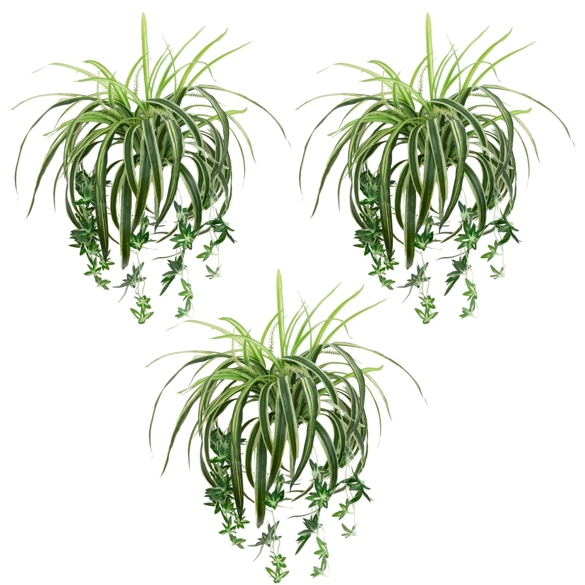 24" UV Resistant Artificial Spider Bush (Indoor/Outdoor) - Set of 3 - Image 4
