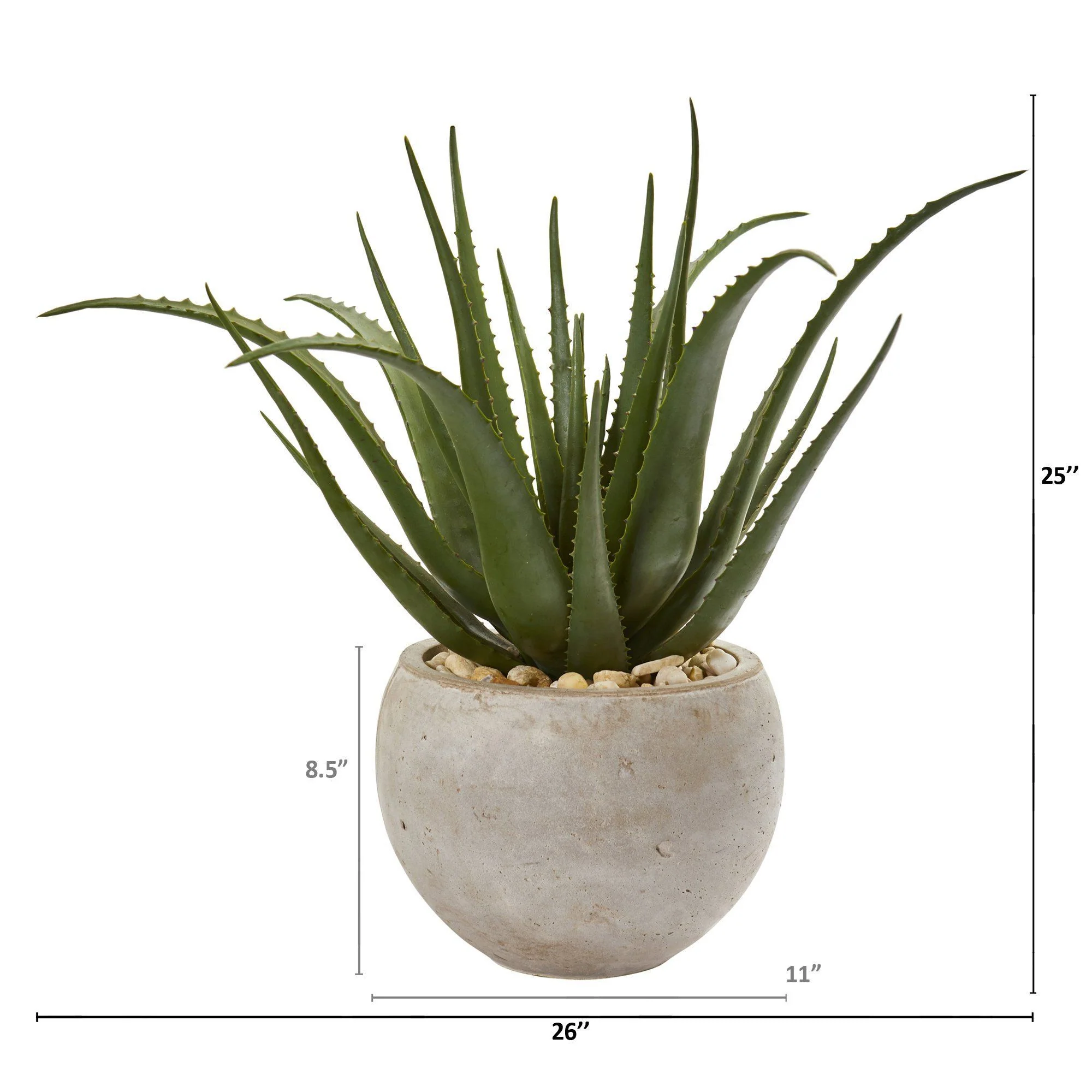 25” Aloe Artificial Plant in Sand Colored Planter - Image 2