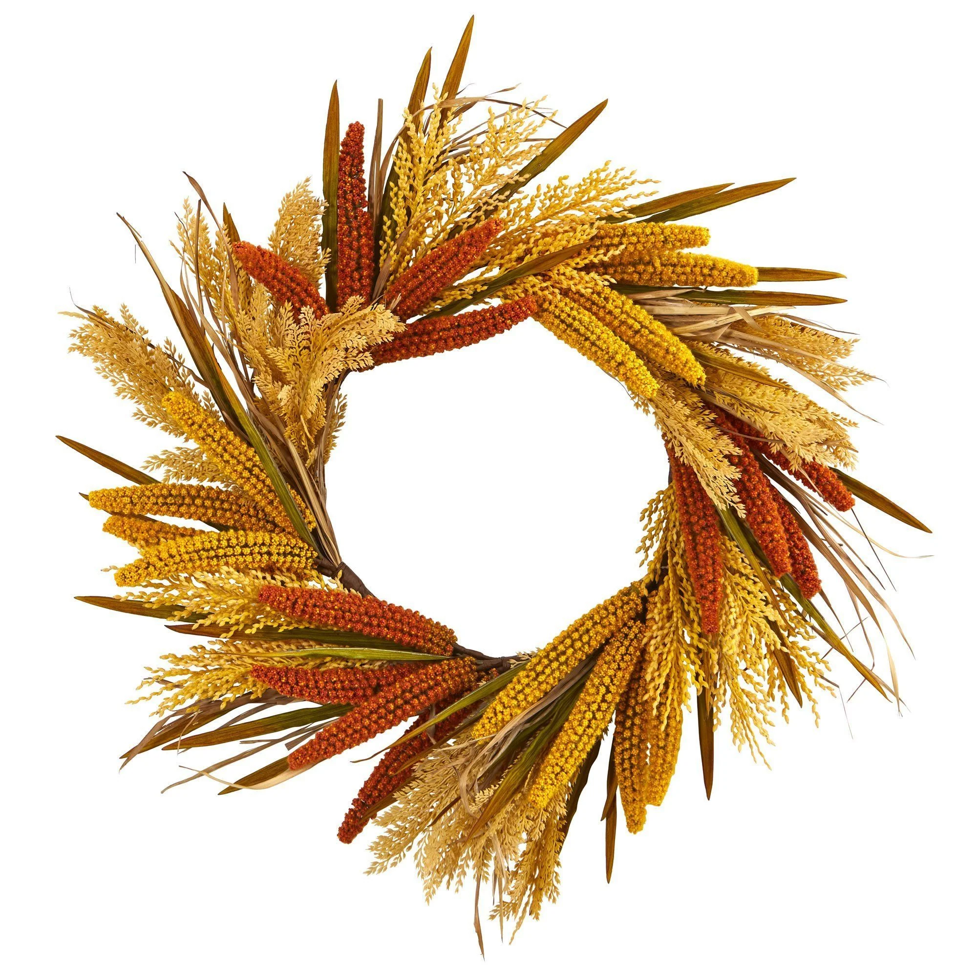 25” Sorghum Harvest Artificial Wreath - Image 3