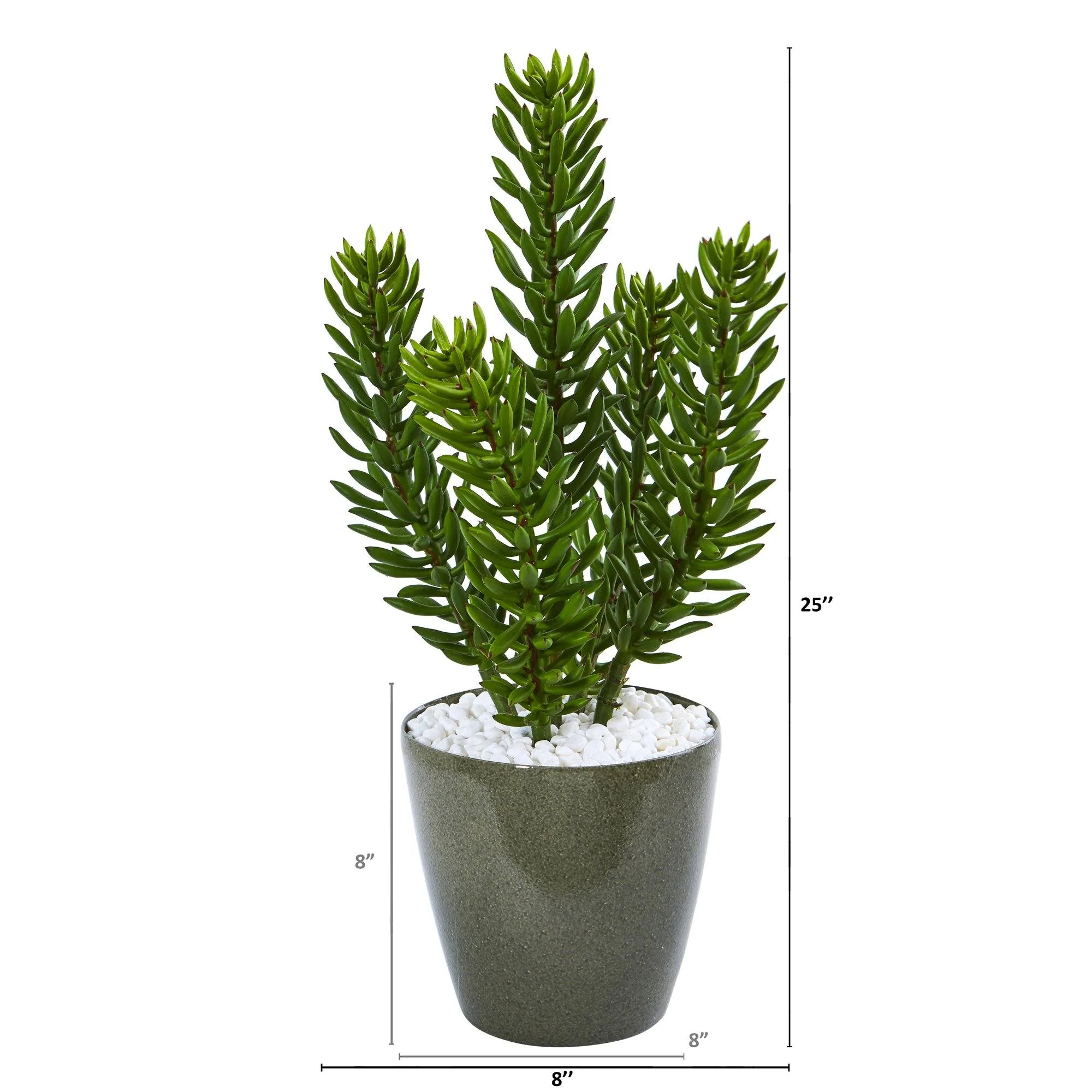 25” Succulent Artificial Plant in Green Planter - Image 2