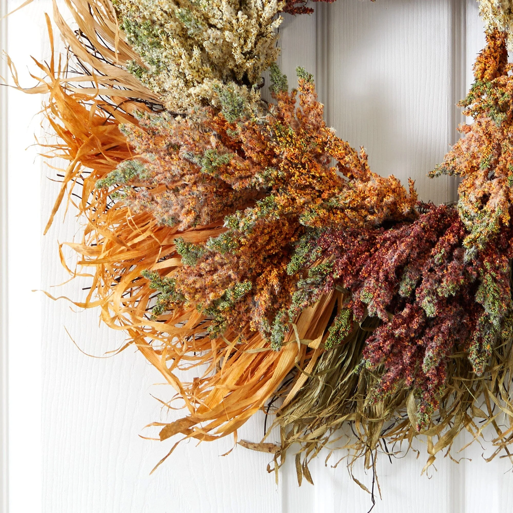 26” Fall Sorghum Harvest Autumn Artificial Wreath - Image 2