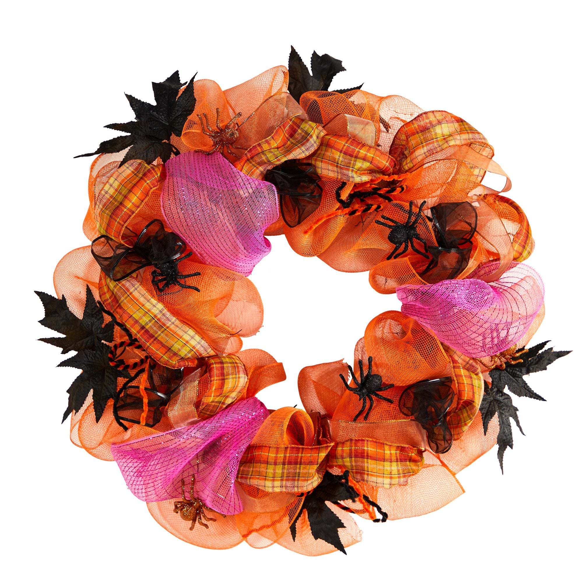 26" Halloween Spider Mesh Wreath - Image 6