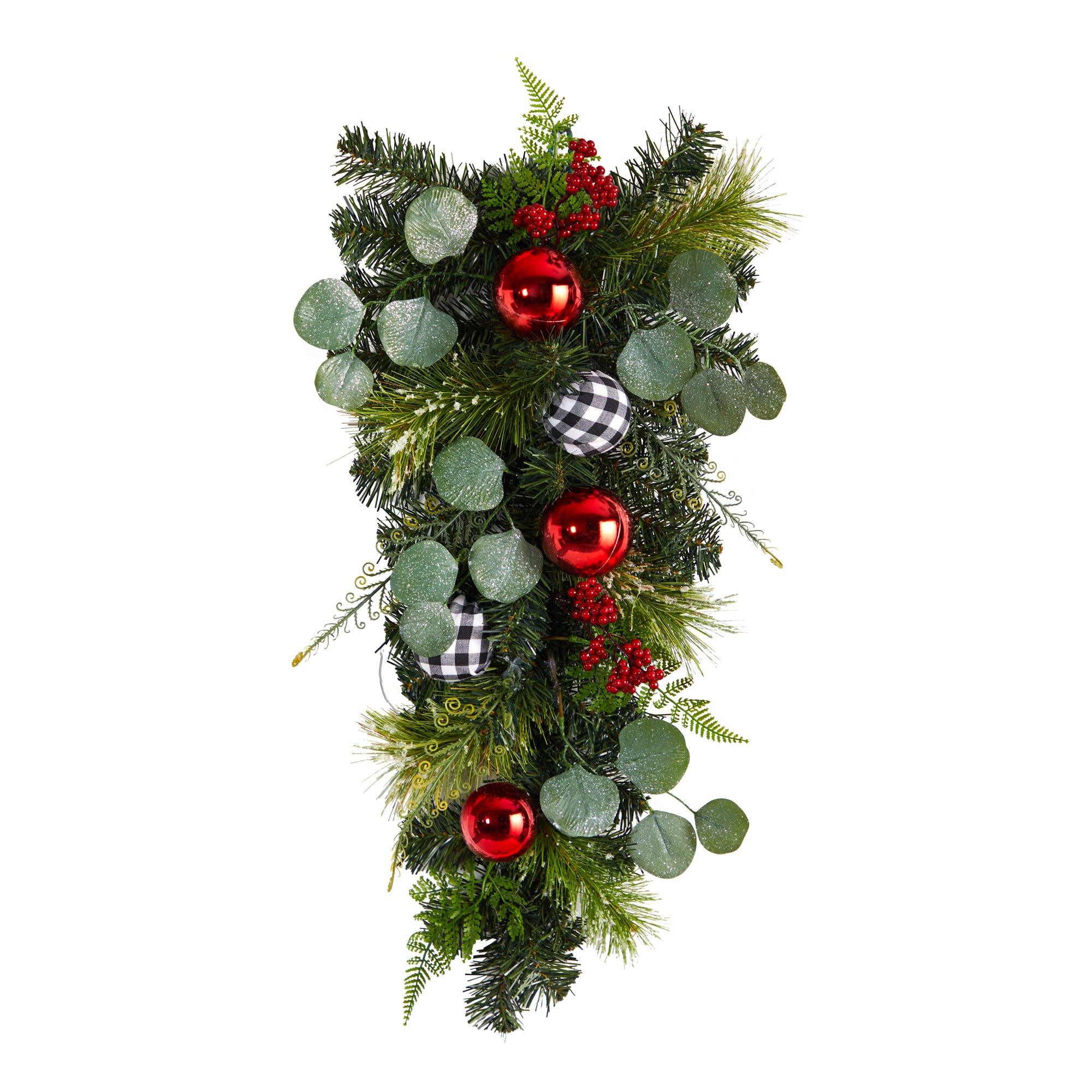 26” Holiday Christmas Greenery Ornament Artificial Swag - Image 5