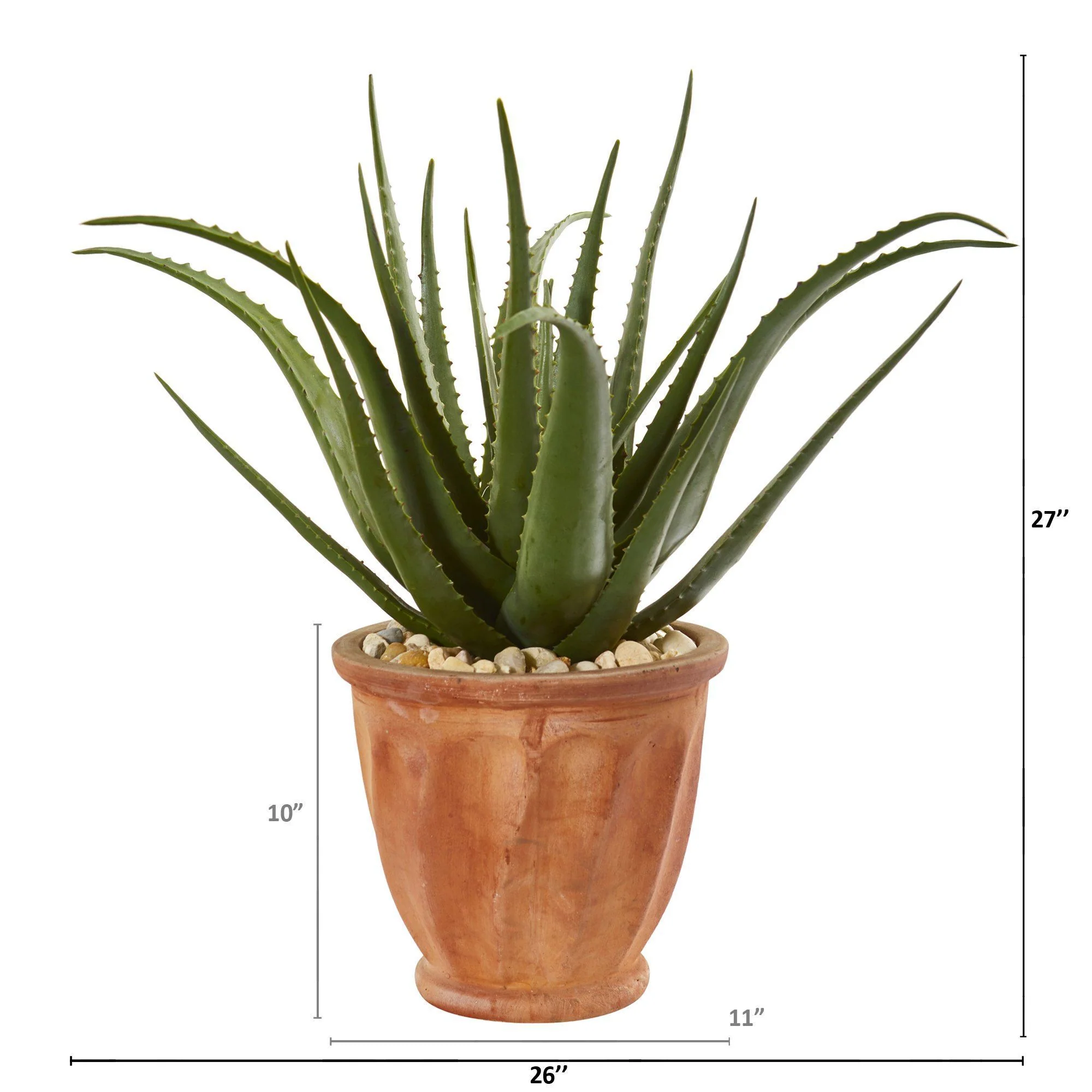 27” Aloe Artificial Plant in Terra-cotta Planter - Image 2