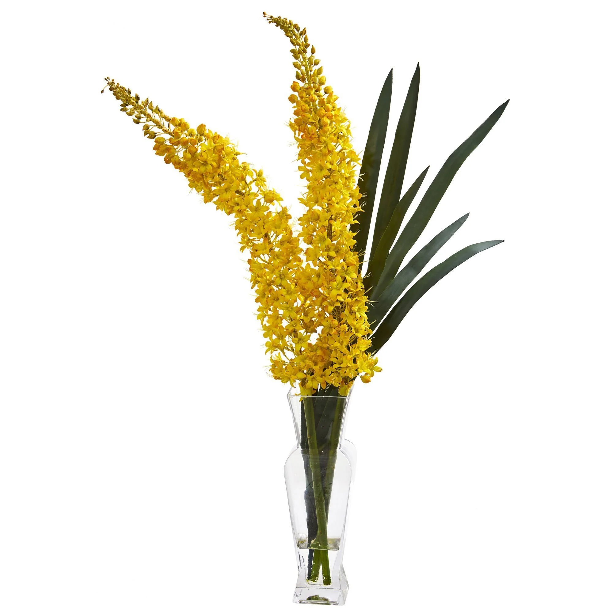 Fox Tail Artificial Arrangement in Glass Vase - Image 2