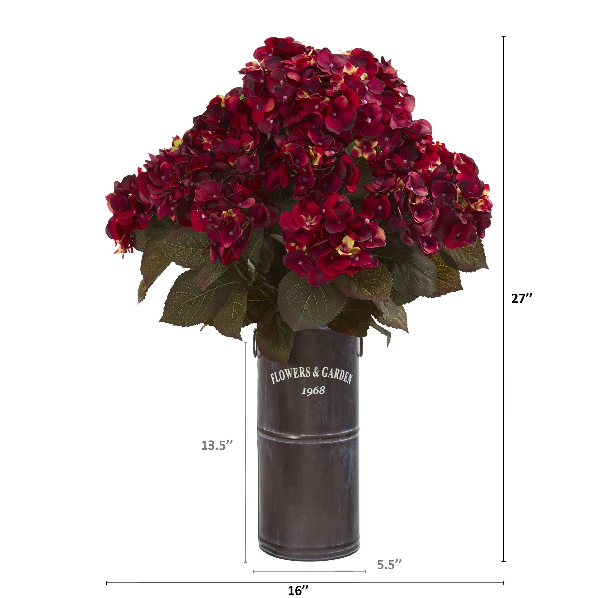 27” Hydrangea Artificial Plant in Decorative Planter - Image 4