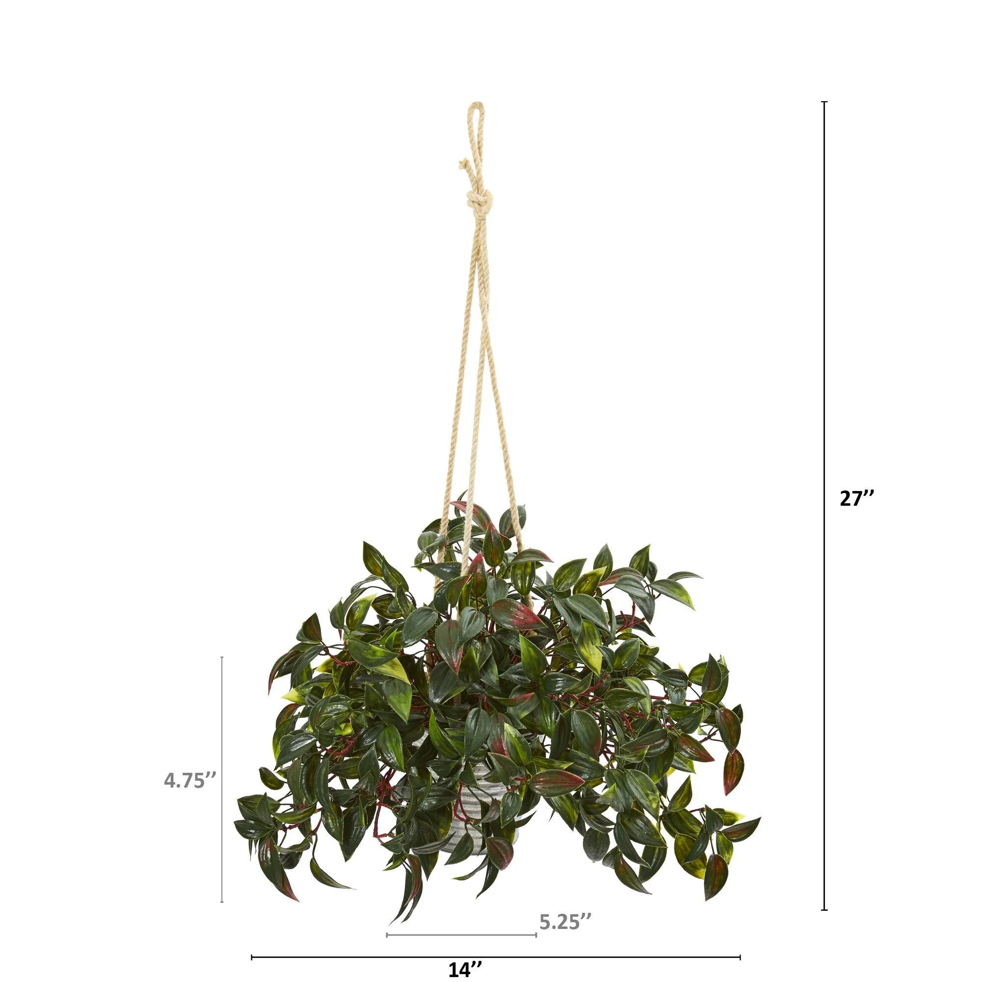 27” Mini Melon Artificial Plant in Hanging Bucket UV Resistant (Indoor/Outdoor) (Set of 2) - Image 2