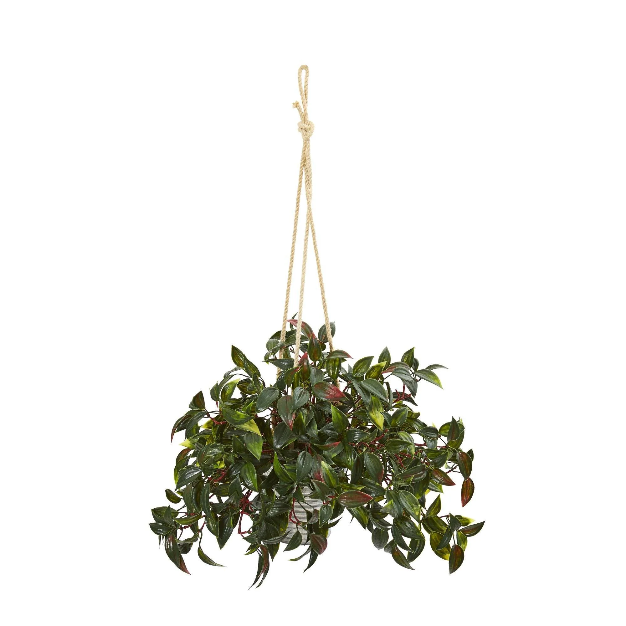 27” Mini Melon Artificial Plant in Hanging Bucket UV Resistant (Indoor/Outdoor) (Set of 2) - Image 3