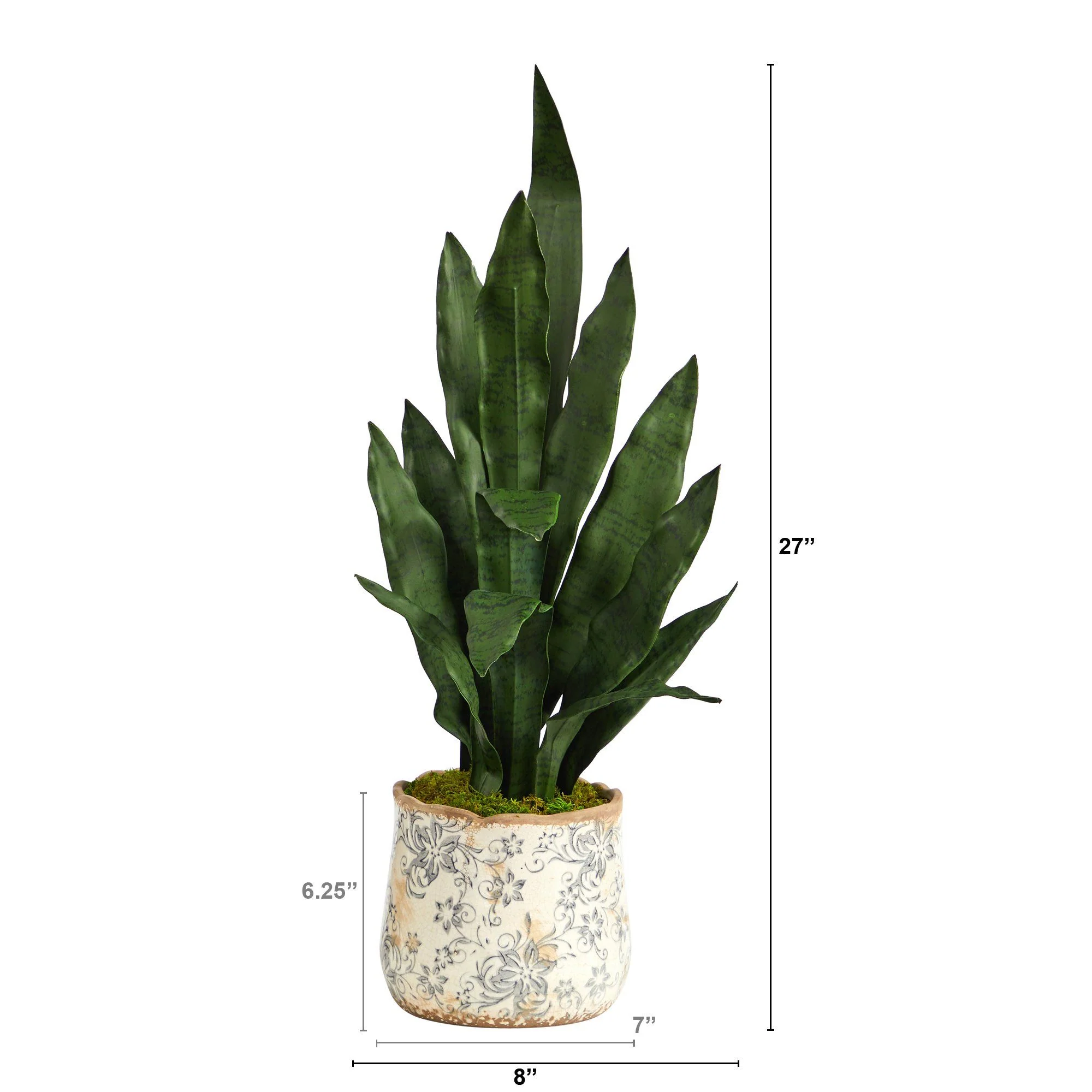 27” Sansevieria Artificial Plant in Decorative Planter - Image 2