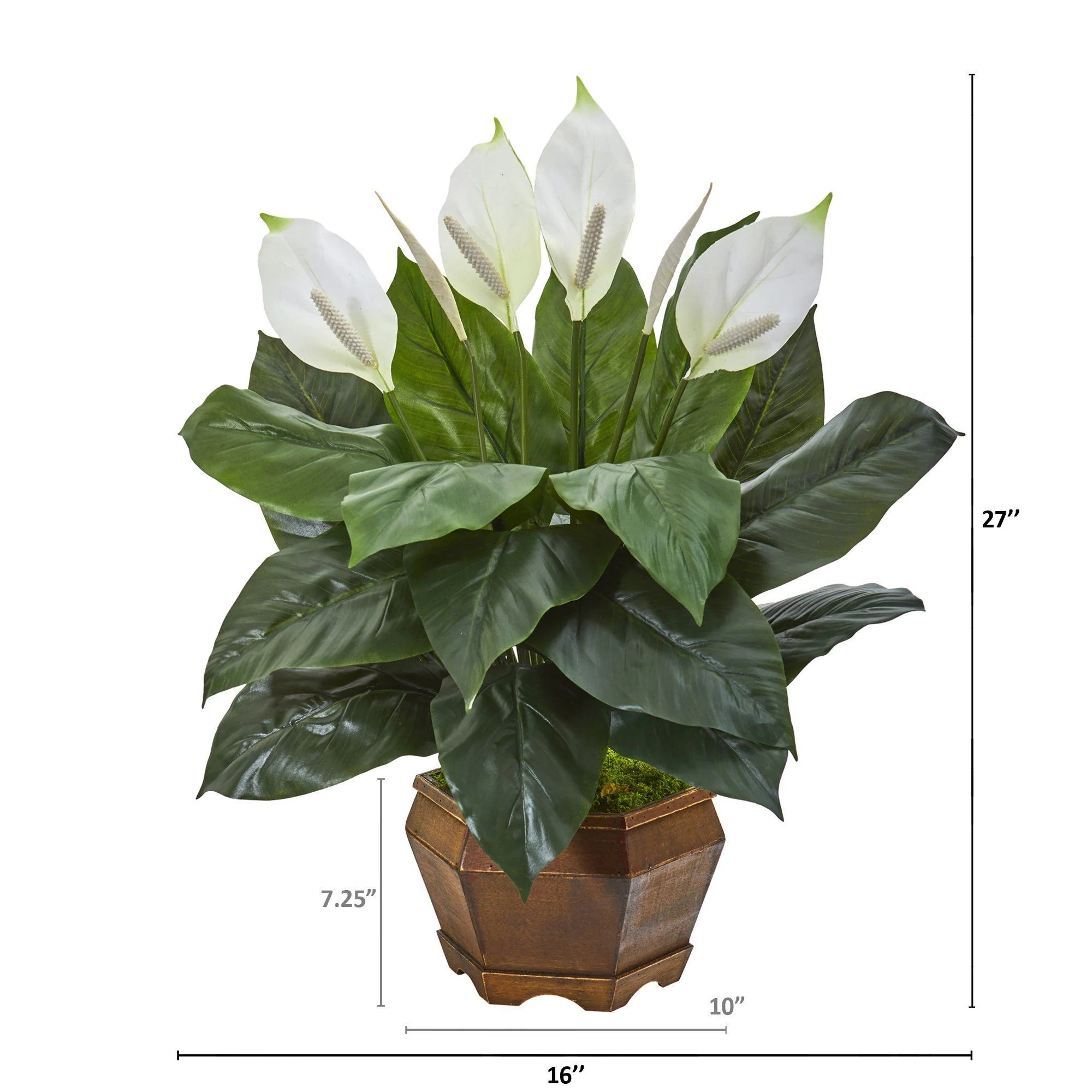 27” Spathifyllum Artificial Plant in Decorative Planter - Image 2
