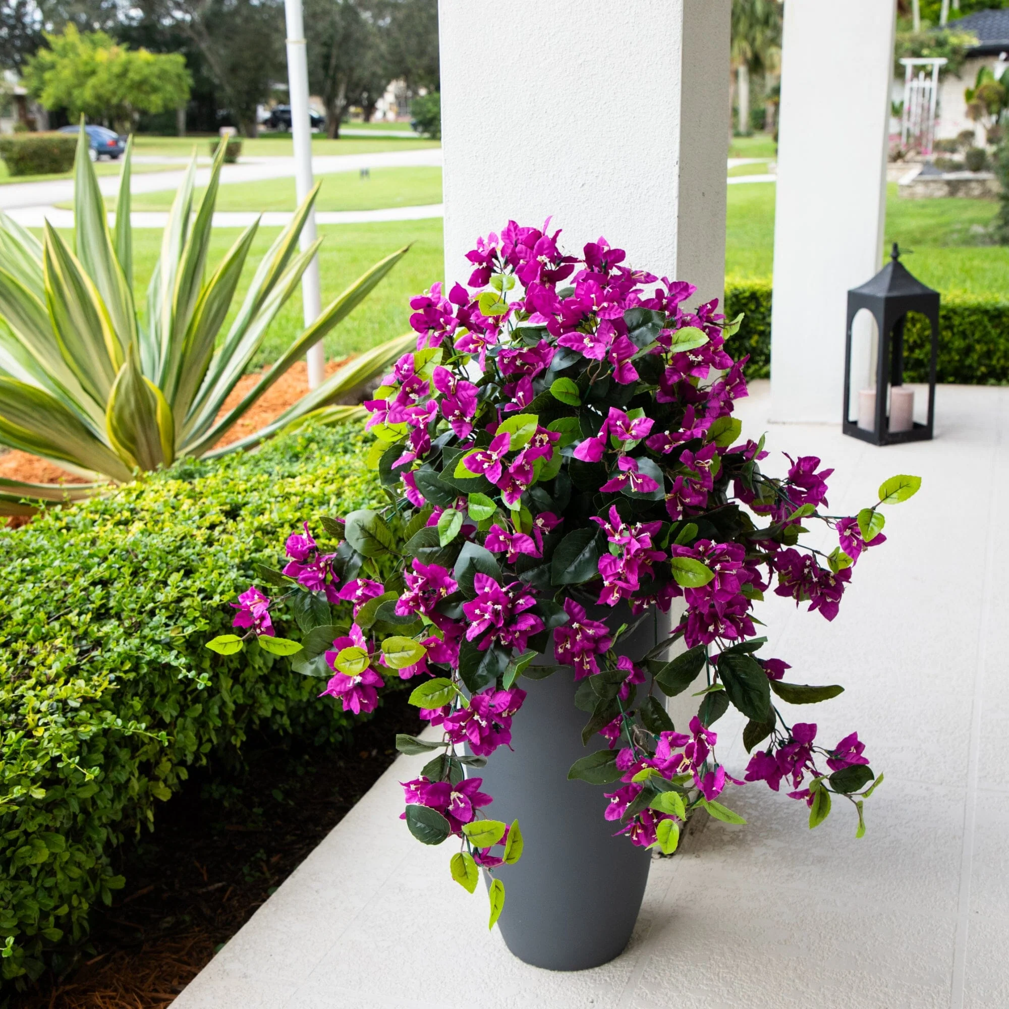 28” UV Resistant Artificial Bougainvillea Hanging  Plant (Indoor/Outdoor) - Set of 2 - Image 15