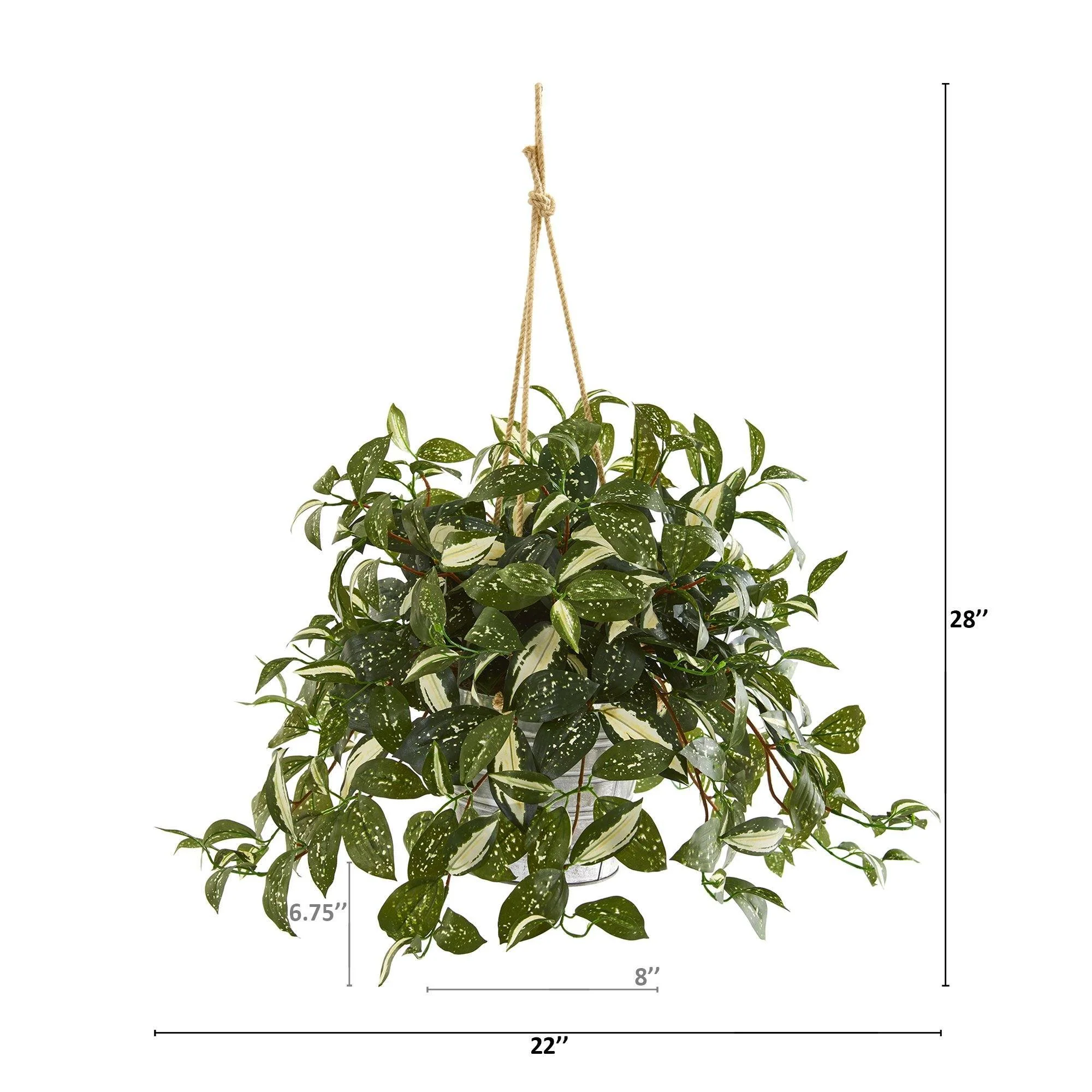 28” Florida Beauty Artificial Plant in Tin Hanging Bucket - Image 2