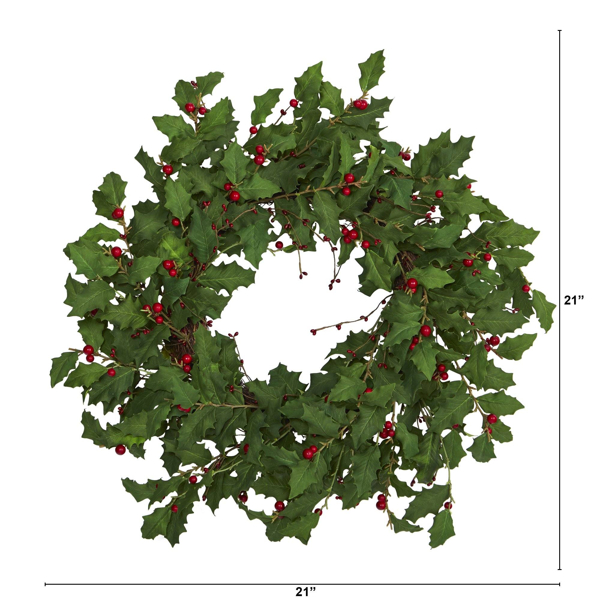 28” Holly Berry Artificial Wreath - Image 3