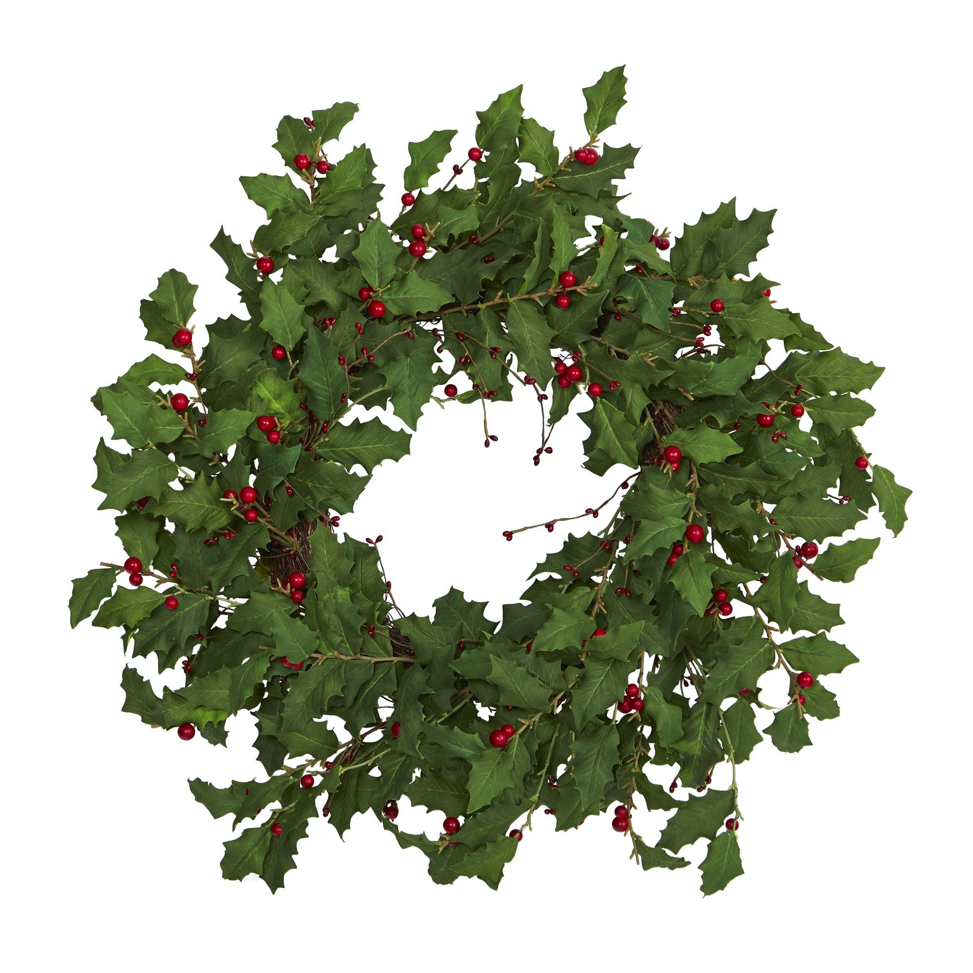 28” Holly Berry Artificial Wreath - Image 5