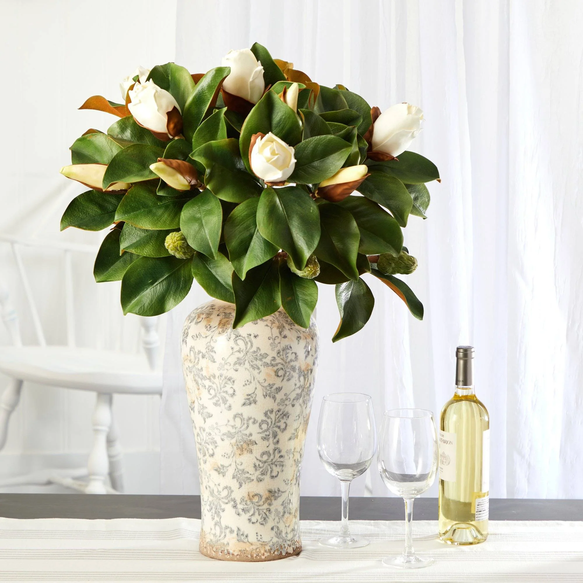 29” Magnolia Artificial Plant in Designer Planter - Image 3