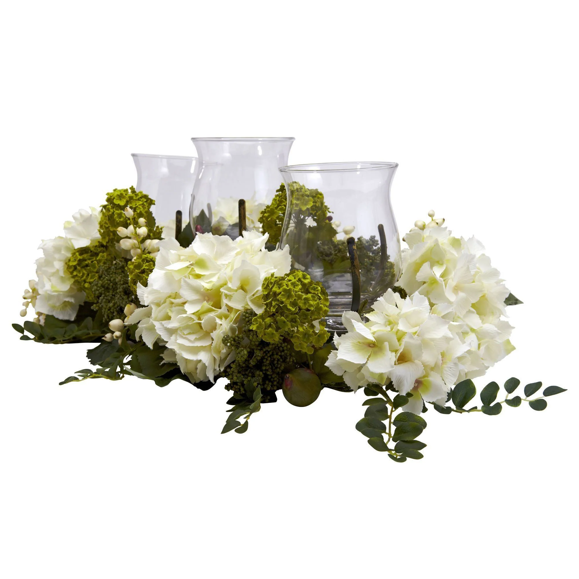 Snowball Hydrangea Triple Candle Holder - Image 3