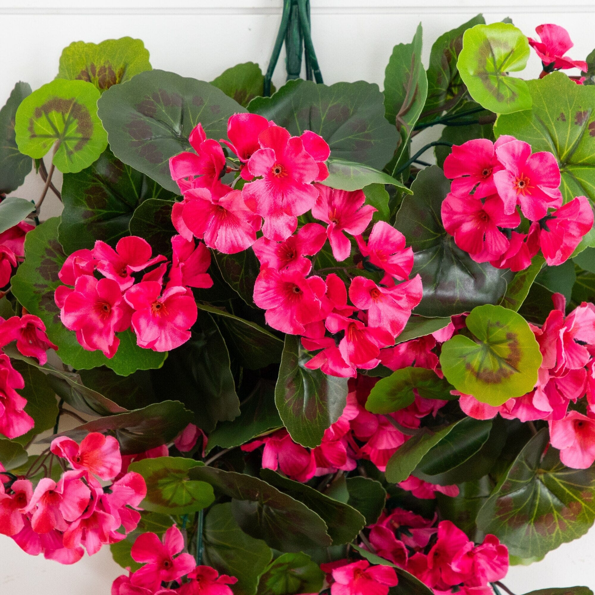 29" UV Resistant Artificial Geranium Hanging Plant (Indoor/Outdoor) - Set of 2 - Image 2