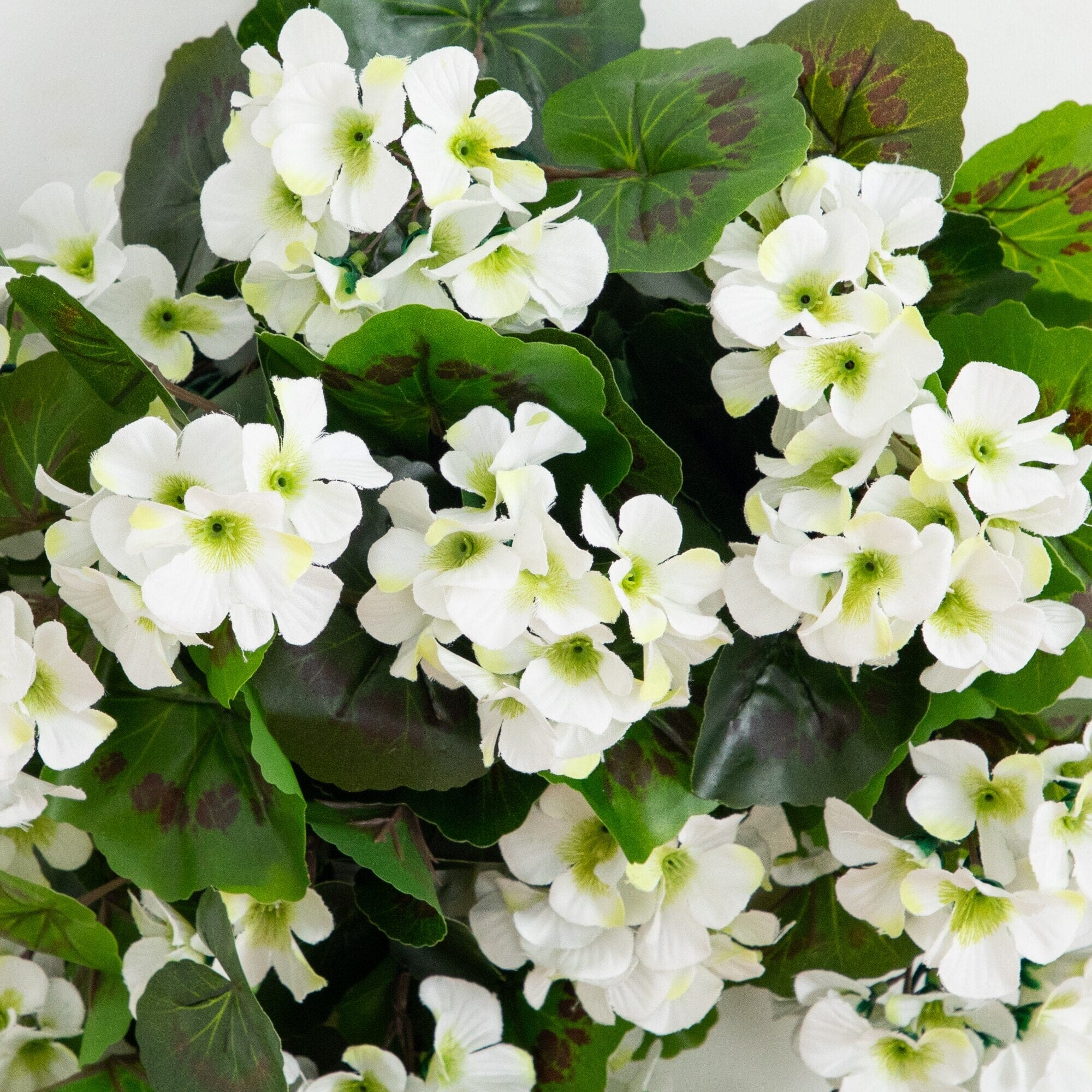 29" UV Resistant Artificial Geranium Hanging Plant - White (Indoor/Outdoor) - Set of 2 - Image 2