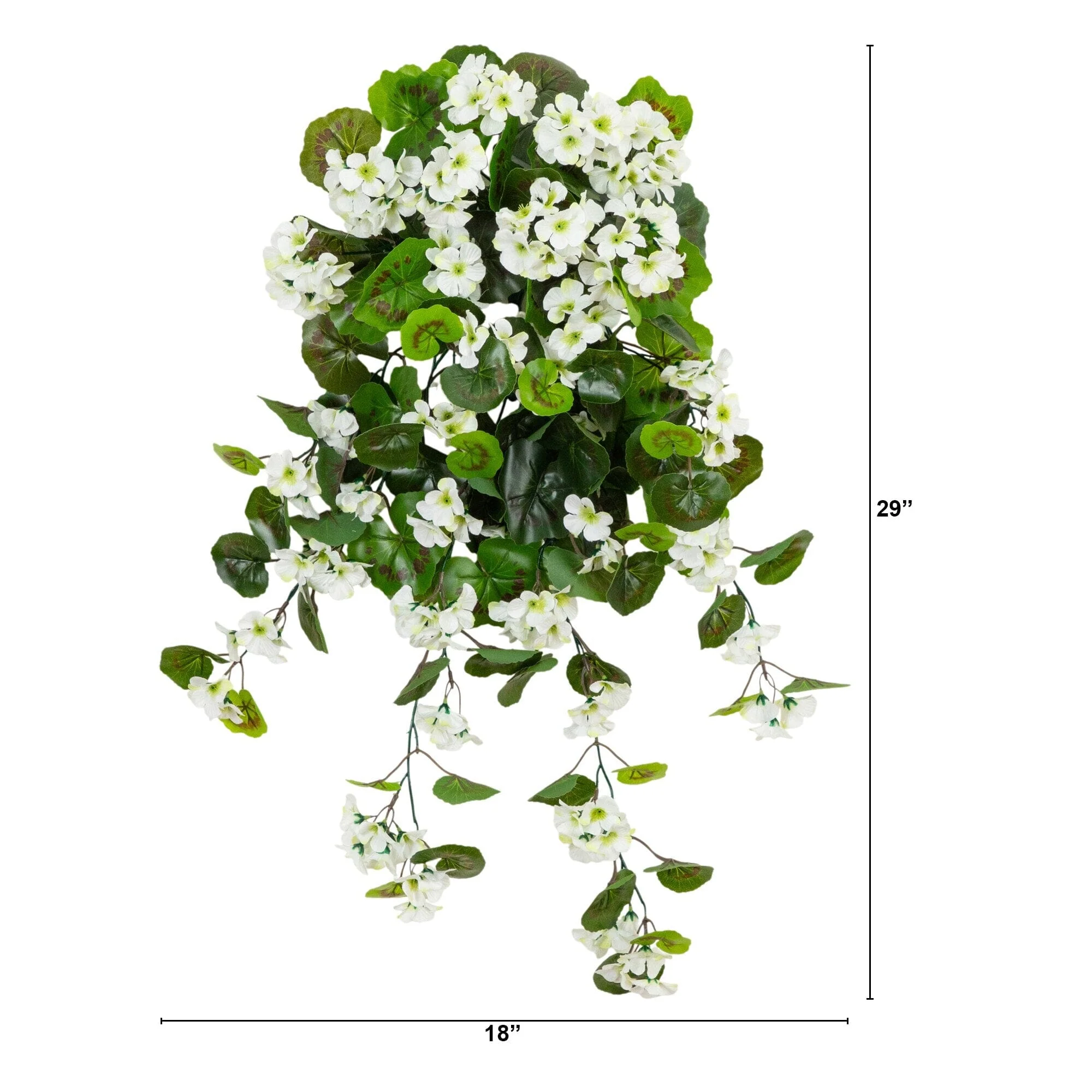 29" UV Resistant Artificial Geranium Hanging Plant - White (Indoor/Outdoor) - Set of 2 - Image 5