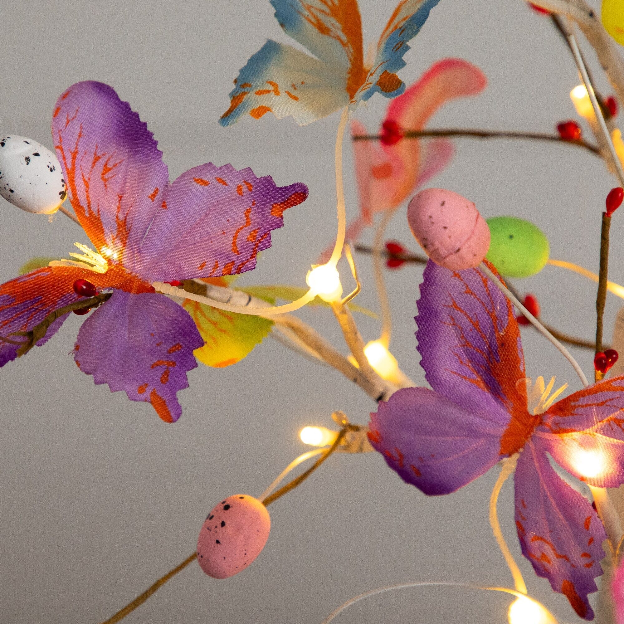 2' Pre-Lit Artificial Butterfly Twig Tree with 24 Warm White LED Lights - Image 2
