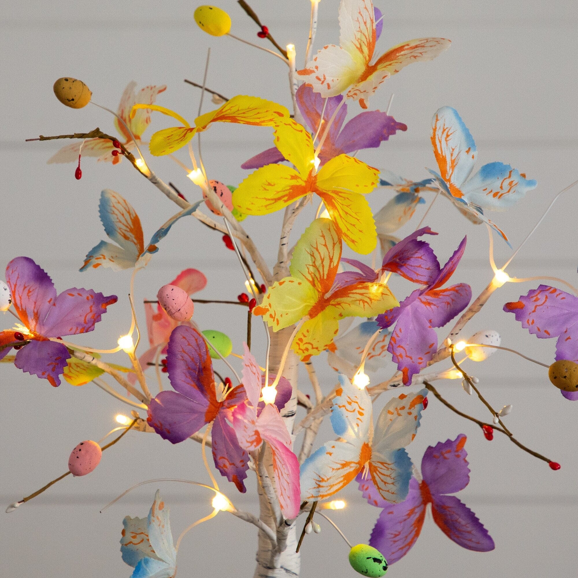 2' Pre-Lit Artificial Butterfly Twig Tree with 24 Warm White LED Lights - Image 5