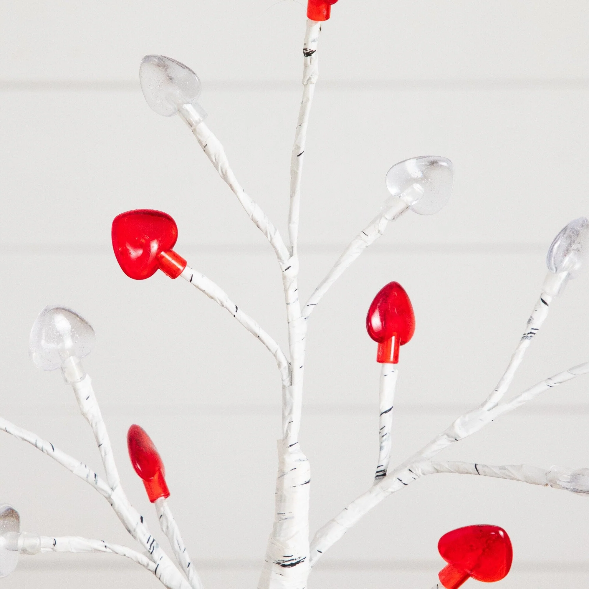 2' Pre-Lit Artificial Valentine's Day Twig Tree with 24 Red & White Heart-Shaped LED Lights - Image 4