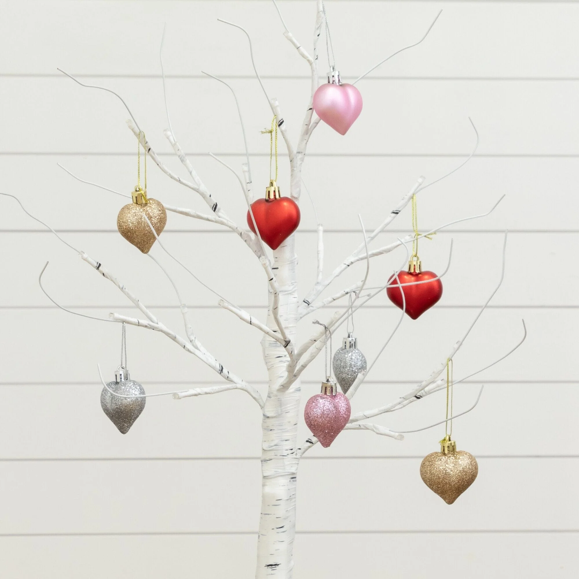 2' Pre-Lit Artificial Valentine's Day Twig Tree with 24 Warm White LED Lights and Heart Ornaments - Image 5