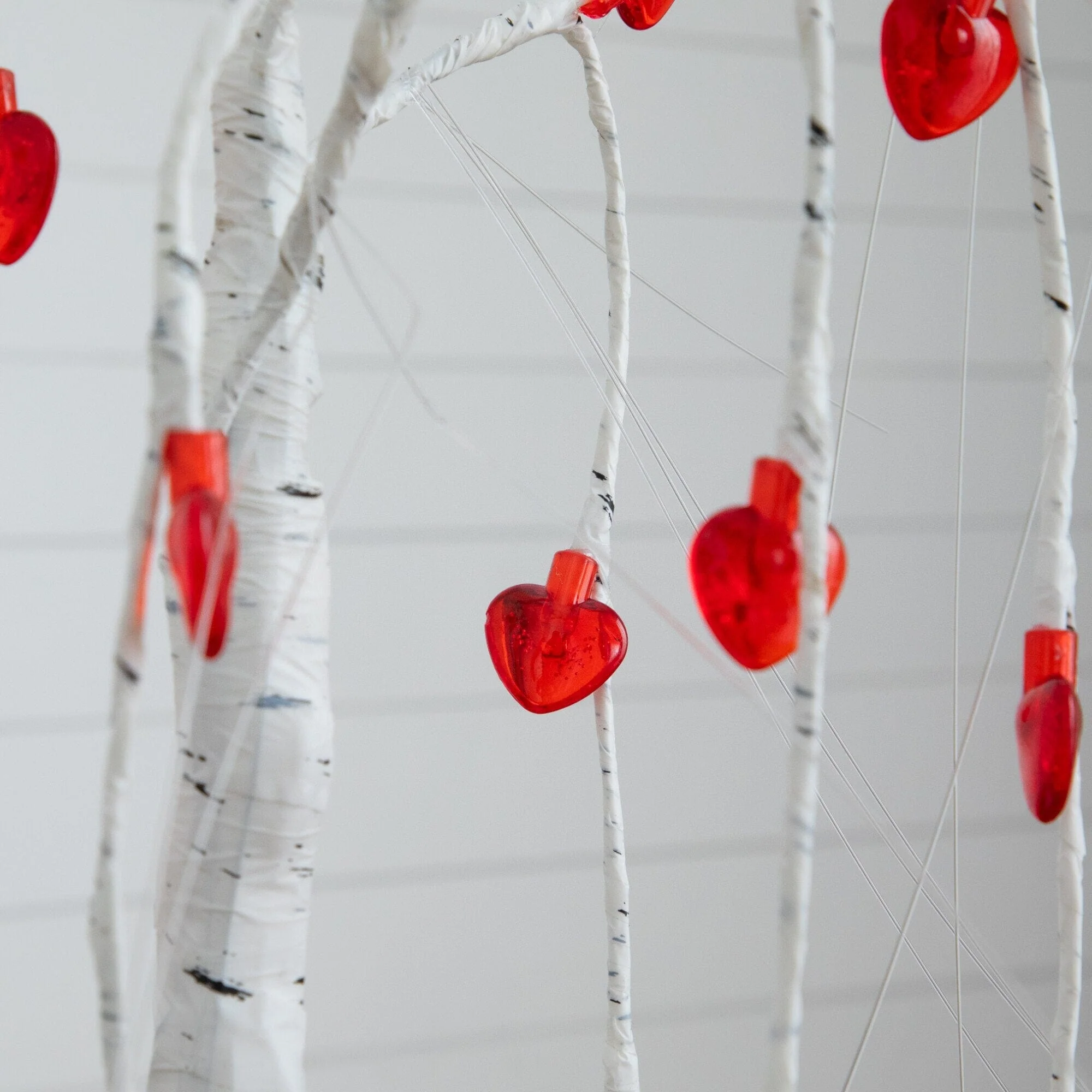 2' Pre-Lit Artificial Valentine's Day Willow Tree with 24 Heart Shaped LED Lights - Image 4