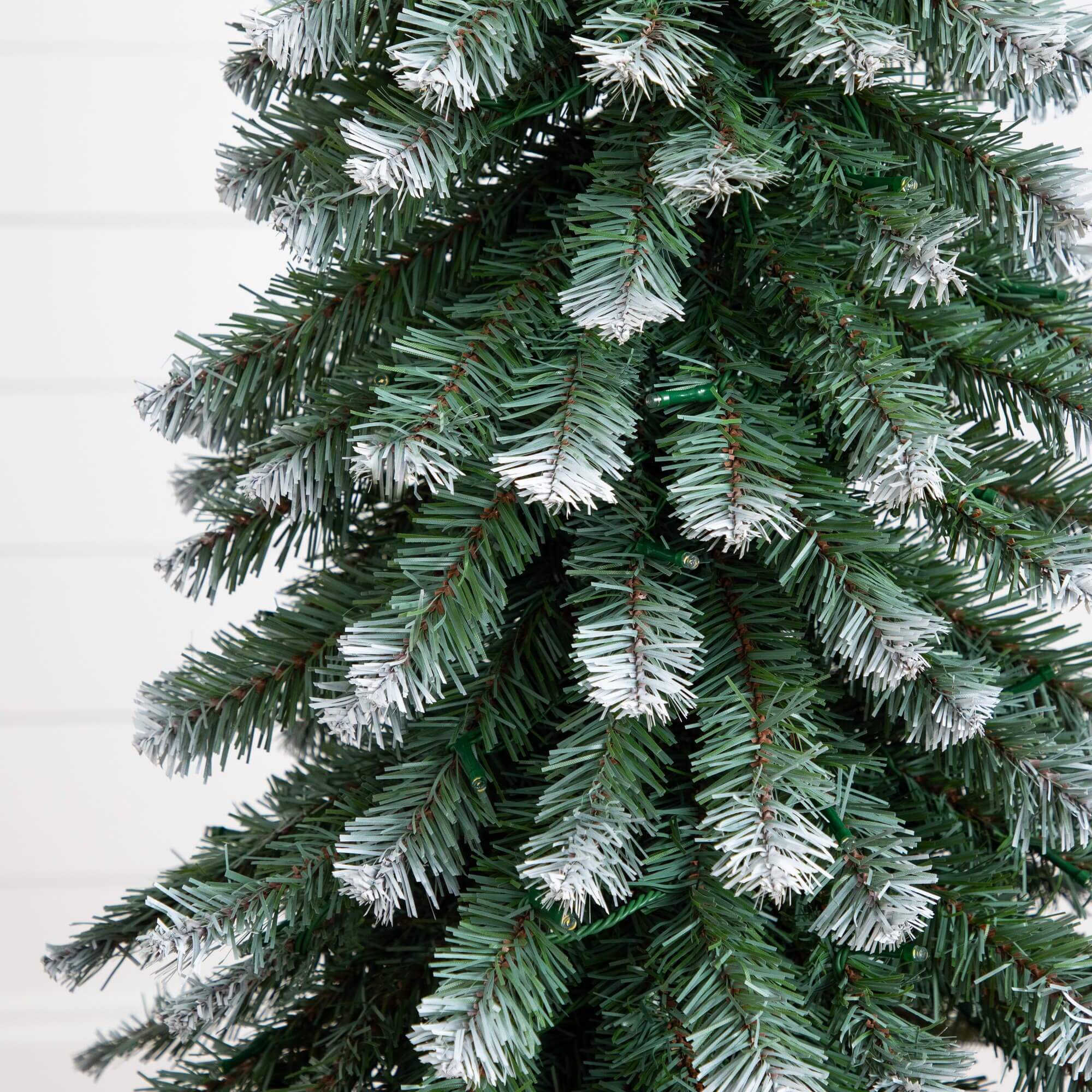 3', 4', 5' Pre-Lit Frosted Artificial Christmas Tree Set with Warm LED Lights - Set of 3 - Image 4