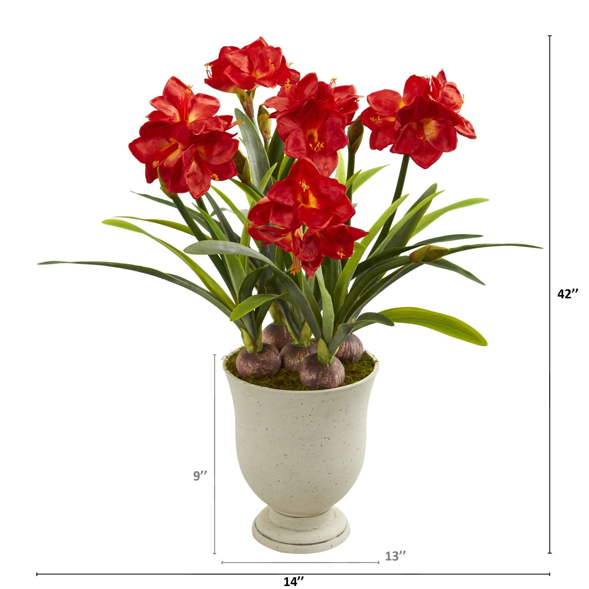 3.5’ Amaryllis Artificial Plant in Decorative Urn - Image 2