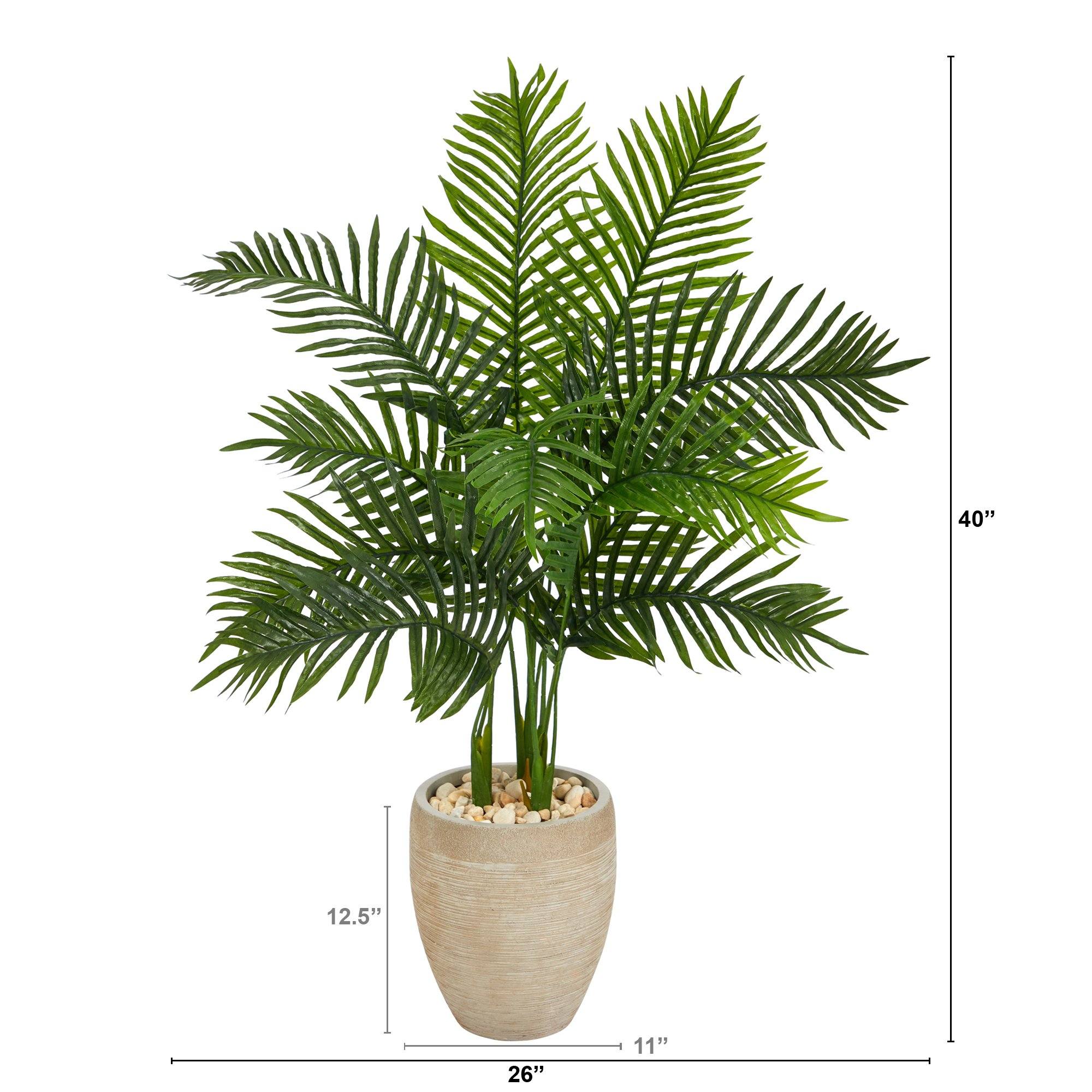 3.5' Areca Palm Artificial Tree in Sand Colored Planter (Real Touch) - Image 2