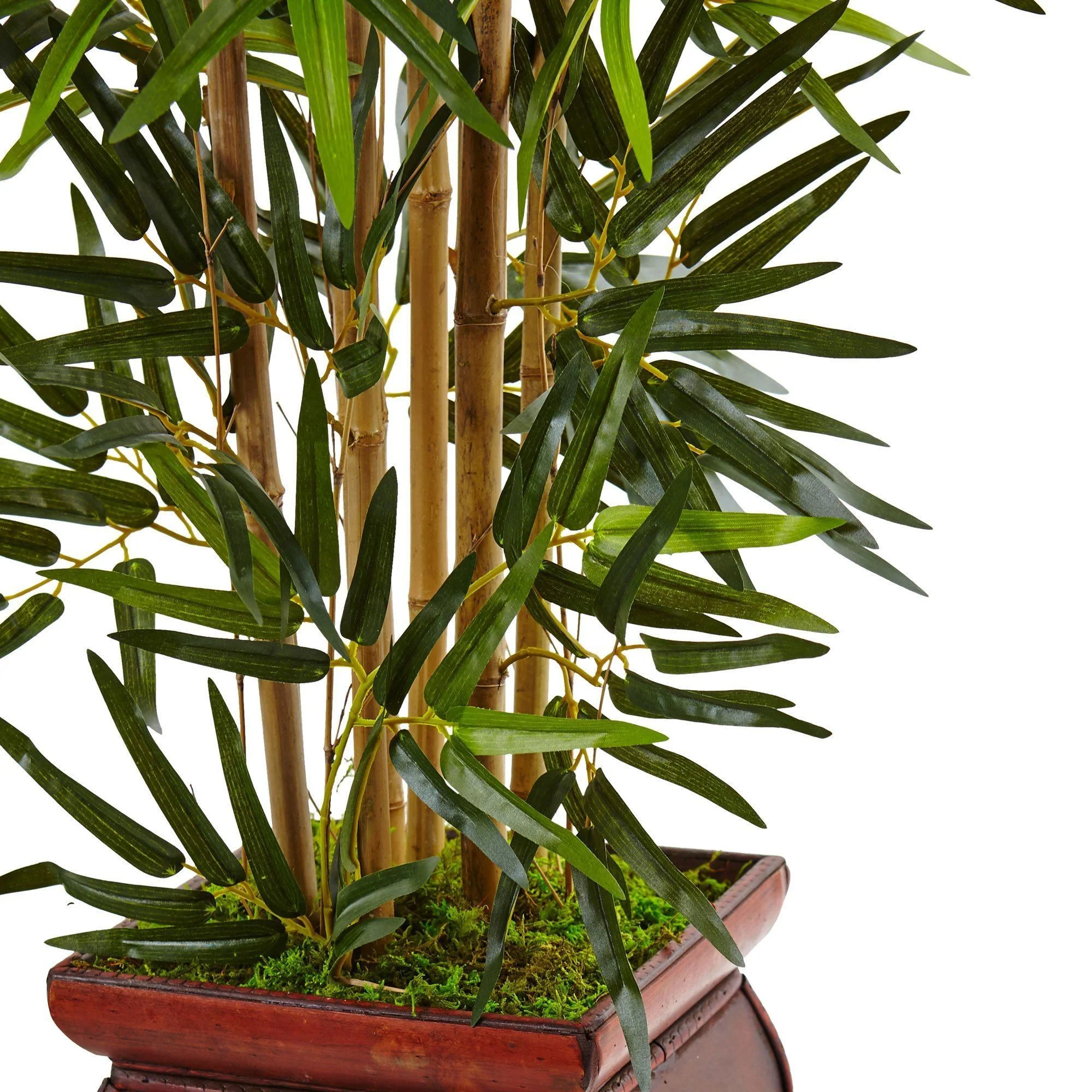 3.5’ Bamboo Tree in Wooden Decorative Planter - Image 2
