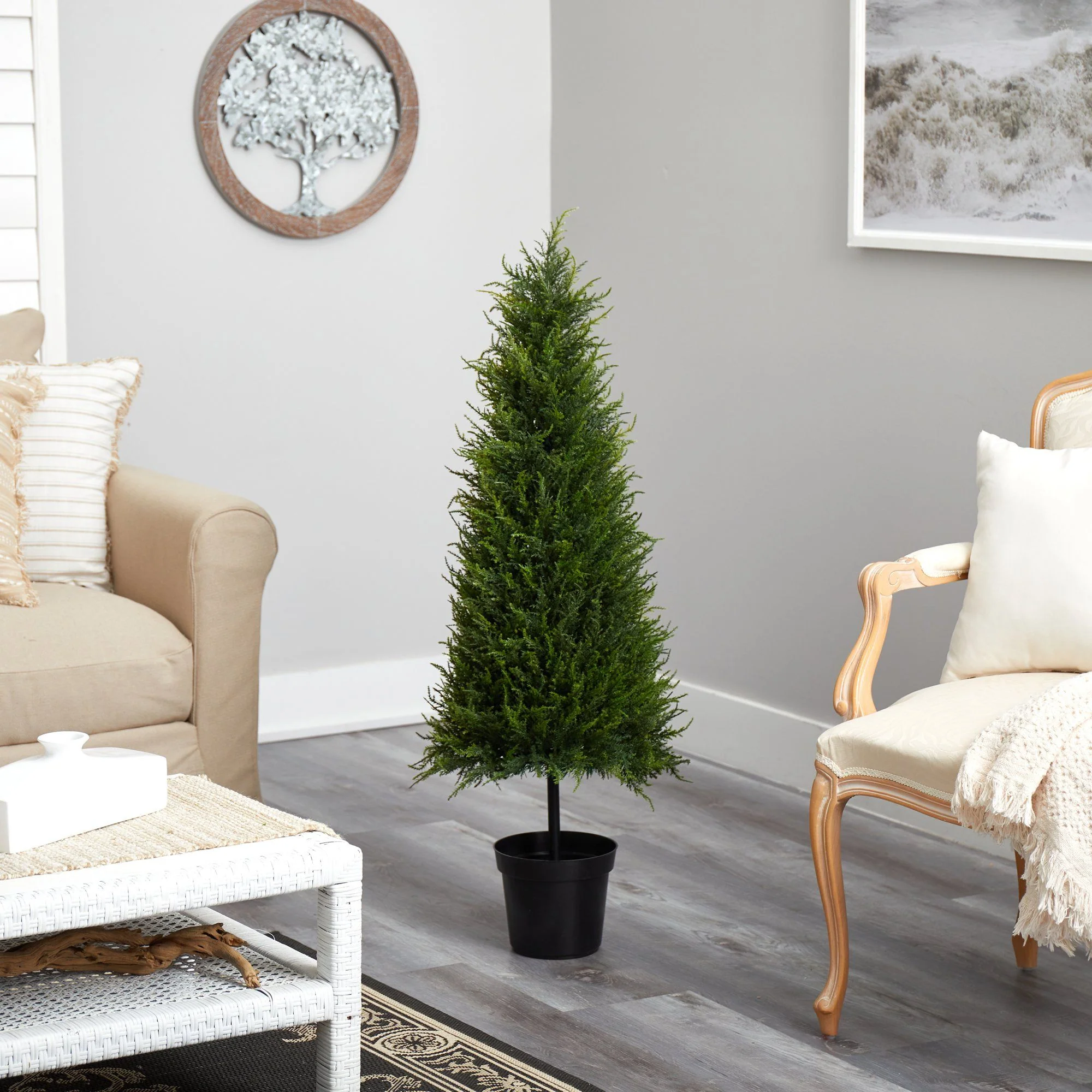 3.5’ Cypress Artificial Tree with 350 LED Lights UV Resistant (Indoor/Outdoor) - Image 7