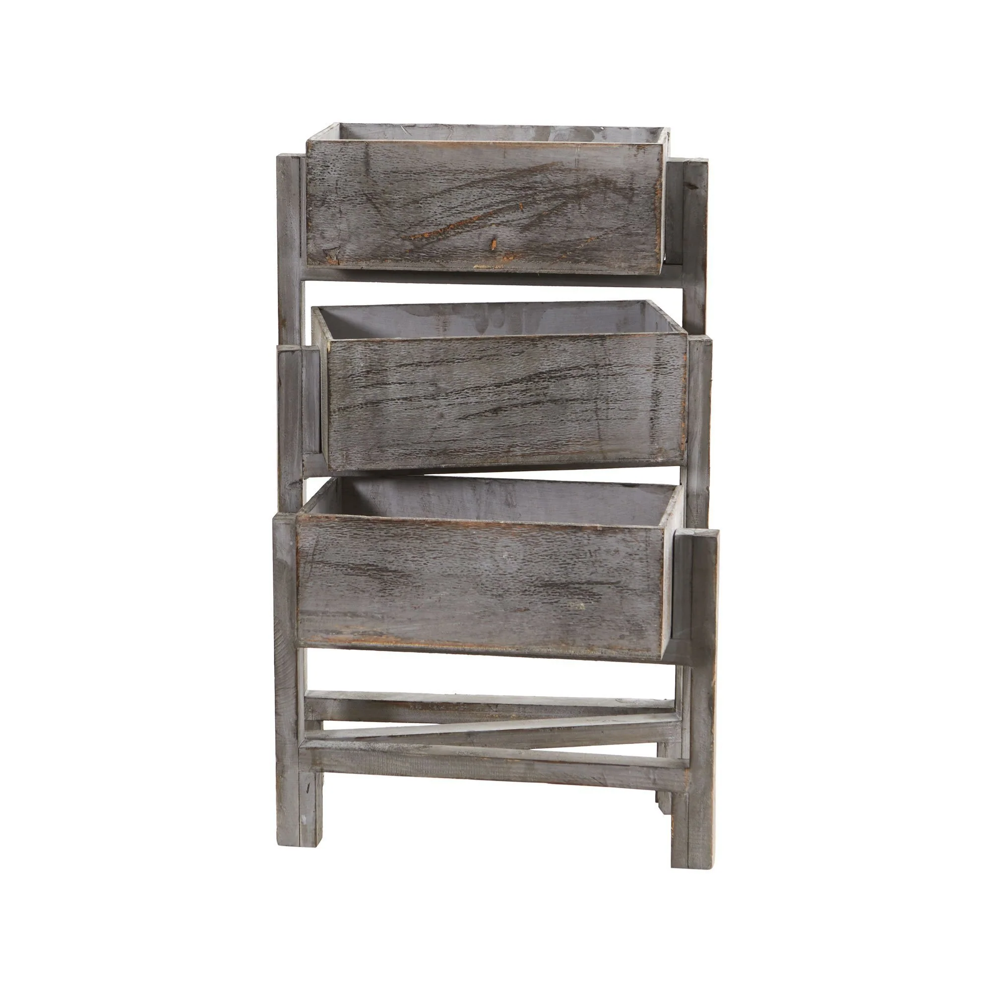 3.5’ Gray Washed Expandable Decorative Planter - Image 2