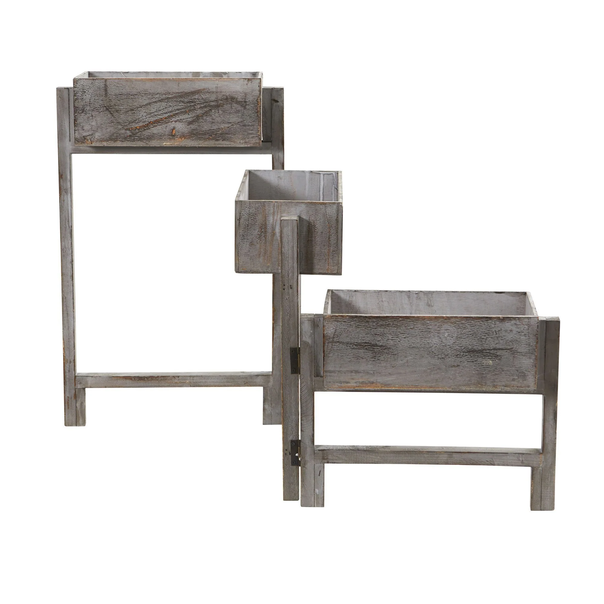 3.5’ Gray Washed Expandable Decorative Planter - Image 3